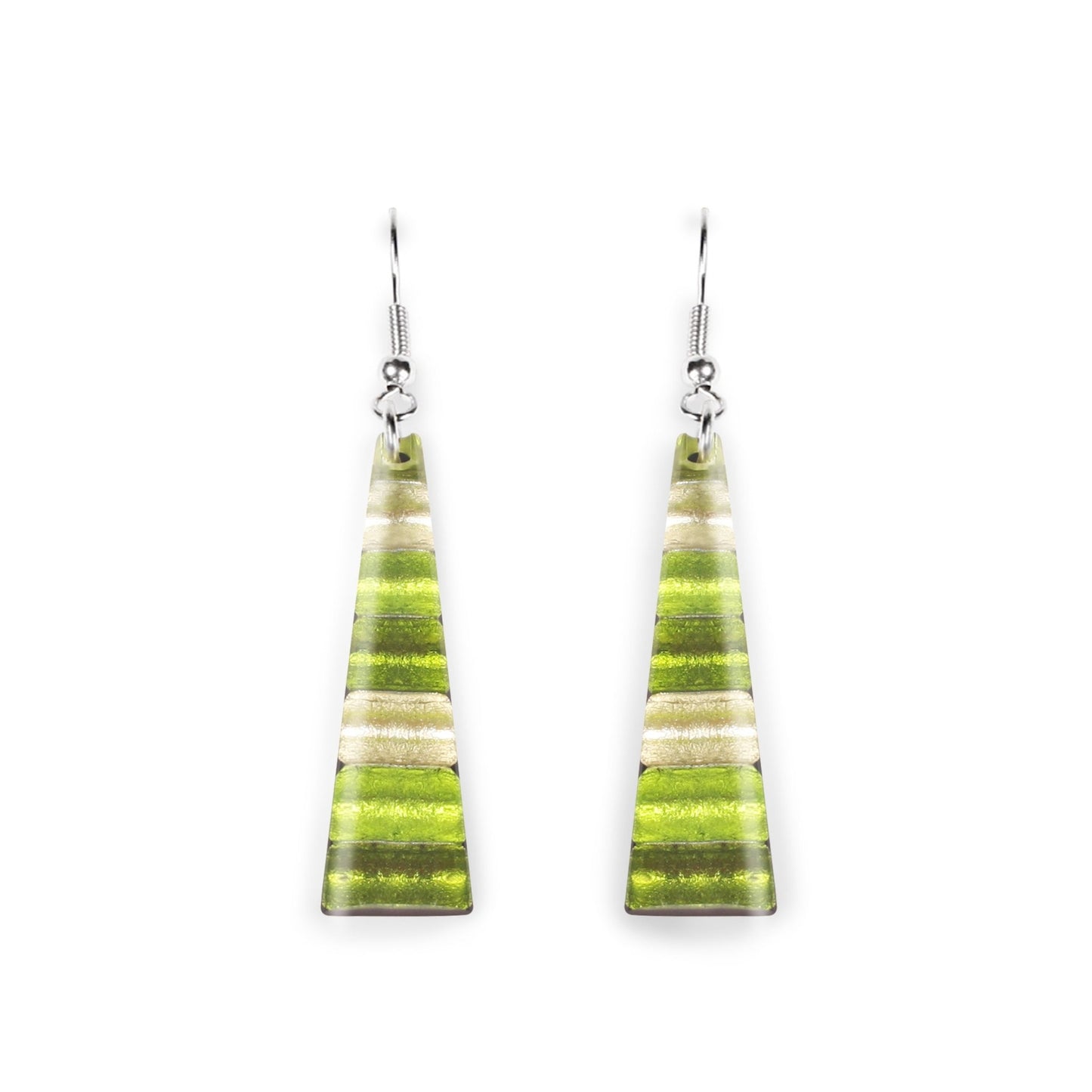 Citrus Triangle Stripes Shiny Fish Hook Earrings | The Jewellery Stop