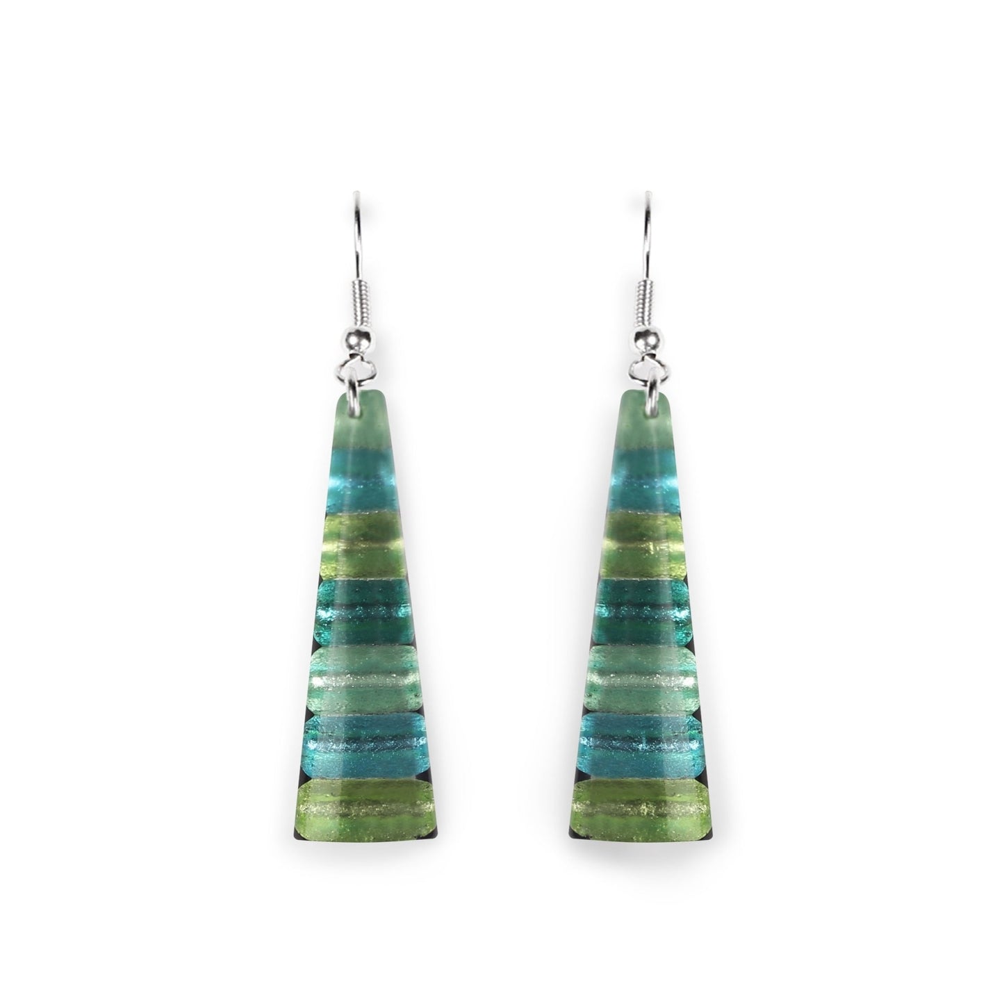 Orchard Triangle Stripes Shiny Fish Hook Earrings | The Jewellery Stop