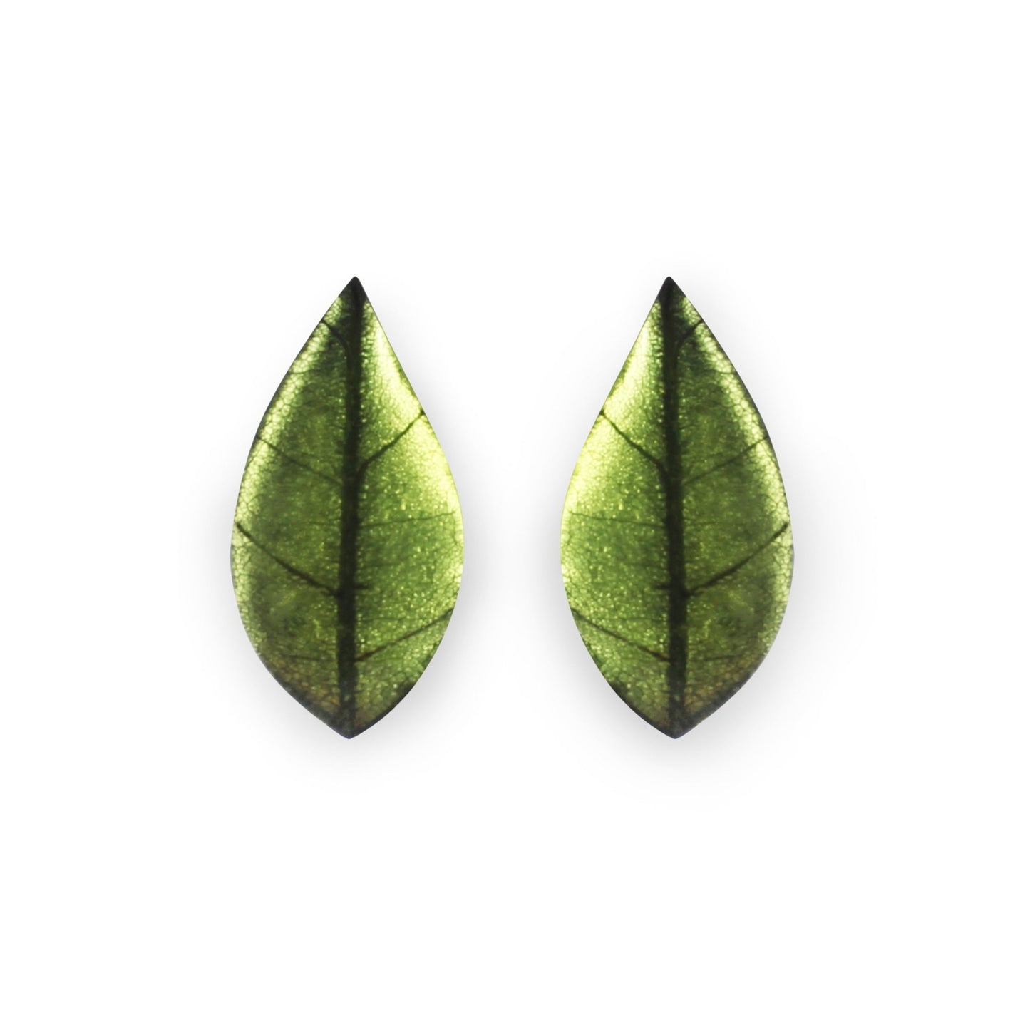 Citrus Skeletal Leaf Shiny Clip Earrings | The Jewellery Stop