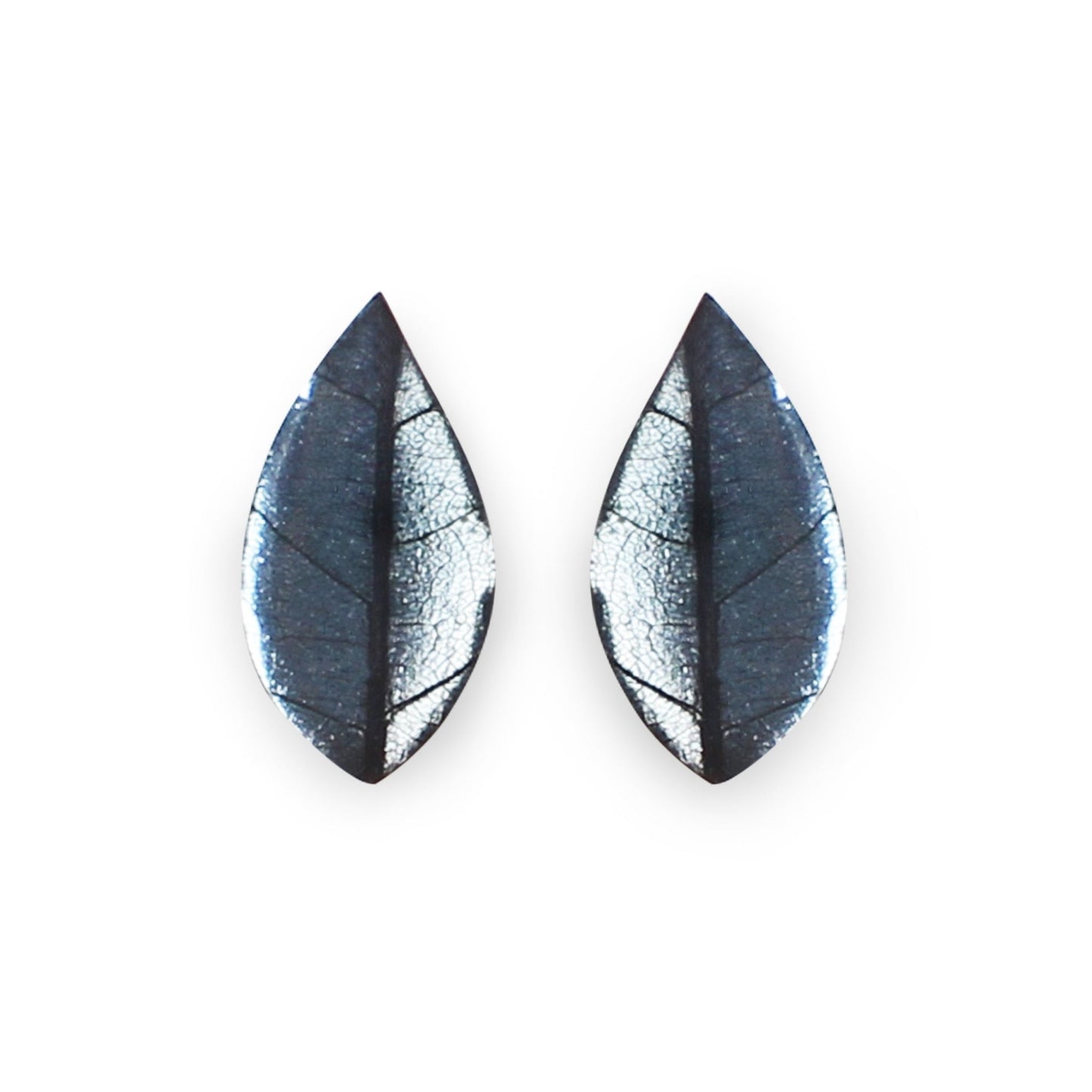 Fjord Skeletal Leaf Shiny Clip Earrings | The Jewellery Stop