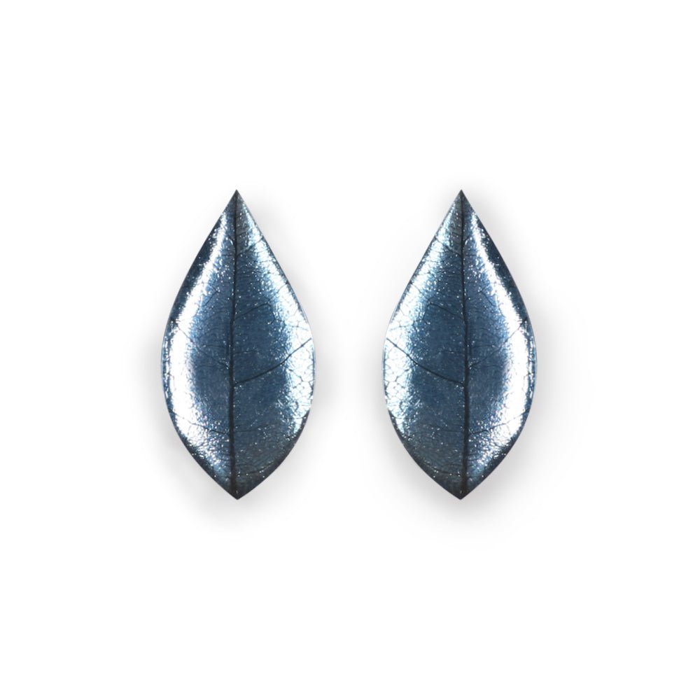 Ice Skeletal Leaf Shiny Clip Earrings | The Jewellery Stop
