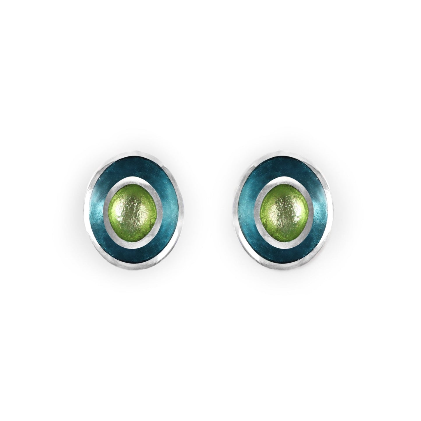 Jade Organic Circles Shiny Medium Stud Earrings | The Jewellery Stop