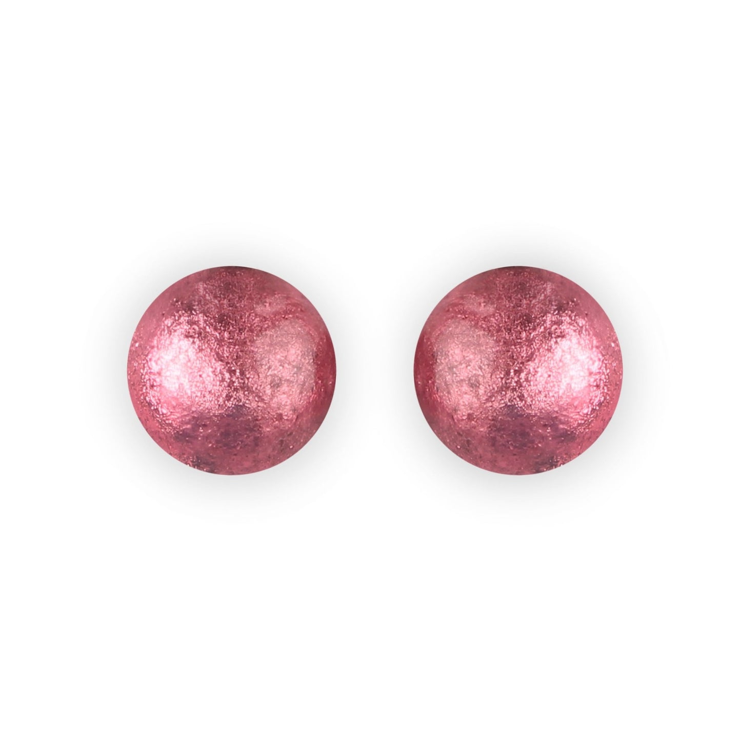 Coral Cabouchon Shiny Large Stud Earrings | The Jewellery Stop