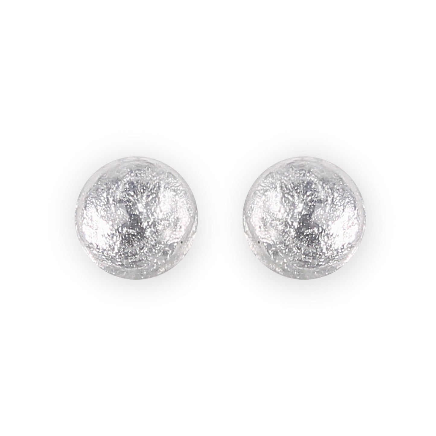 Silver Cabouchon Shiny Large Stud Earrings | The Jewellery Stop