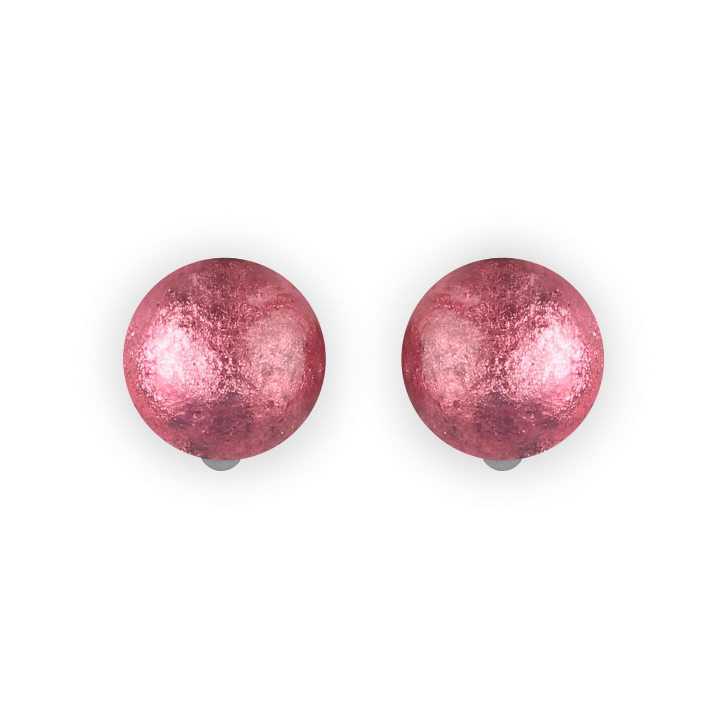 Pink Cabouchon Shiny Clip Earrings | The Jewellery Stop