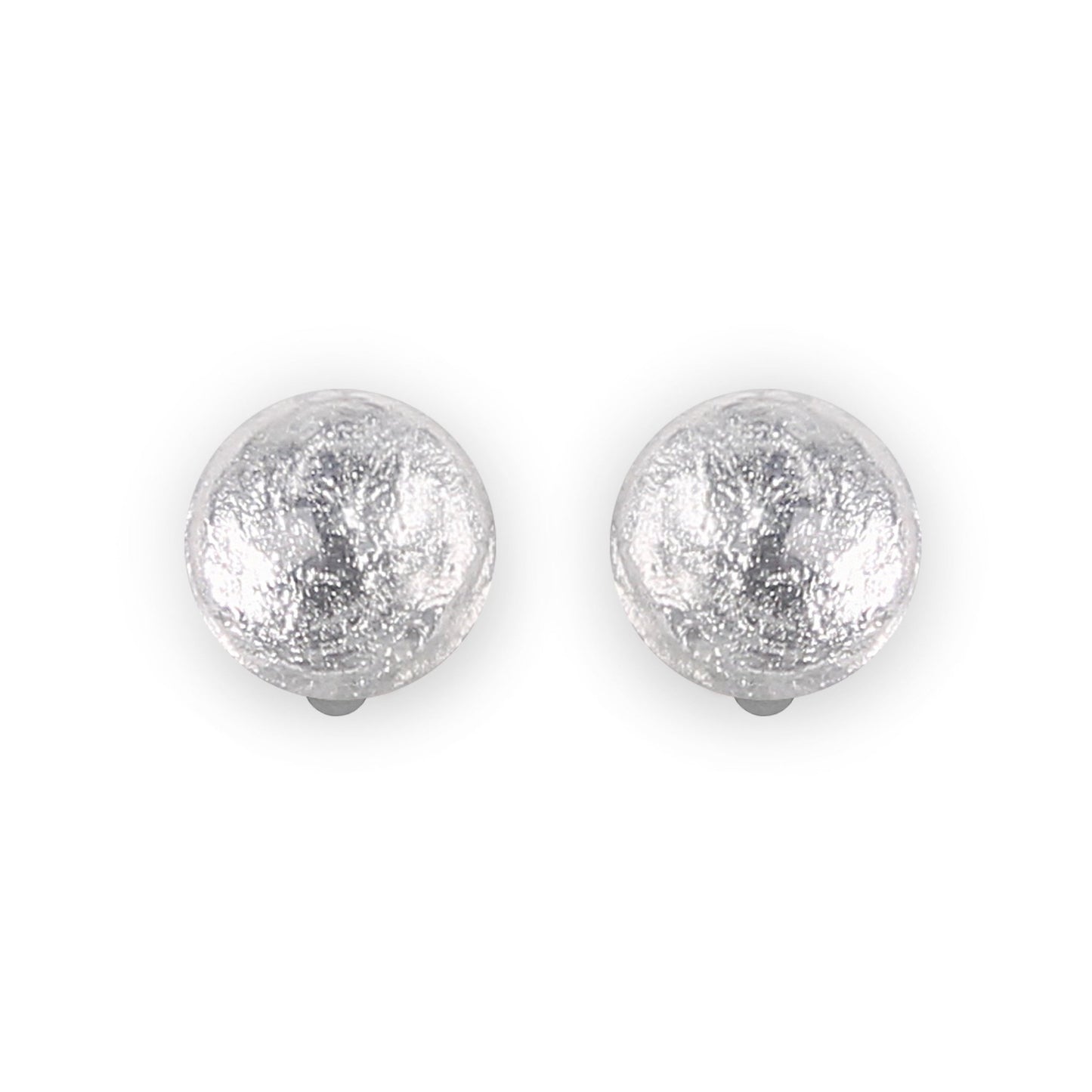 Silver Cabouchon Shiny Clip Earrings | The Jewellery Stop
