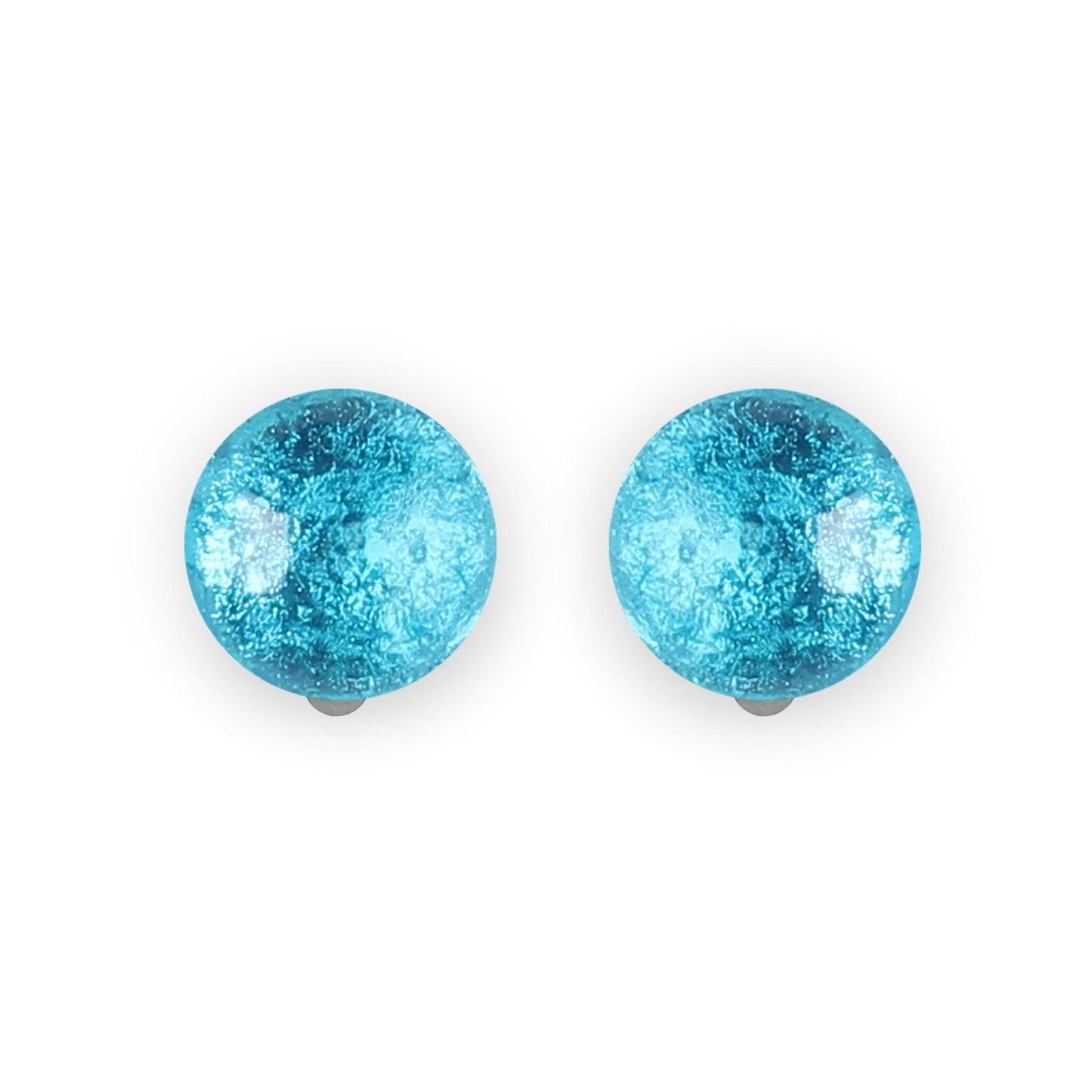 Turquoise Cabouchon Shiny Clip Earrings | The Jewellery Stop