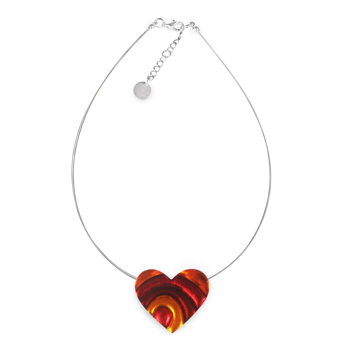 Sangria Heart Swirl Shiny Pendant | The Jewellery Stop