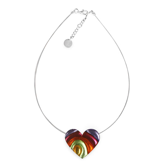 Sherbet Heart Swirl Shiny Pendant