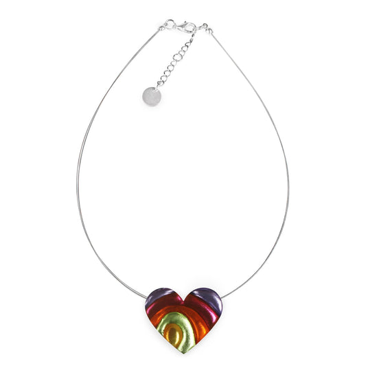 Sherbet Heart Swirl Shiny Pendant | The Jewellery Stop