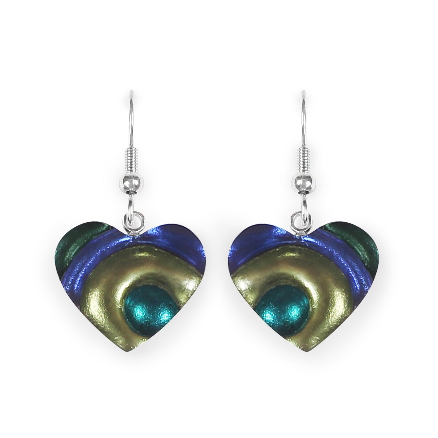 Everglade Heart Swirl Shiny Fish Hook Earrings | The Jewellery Stop