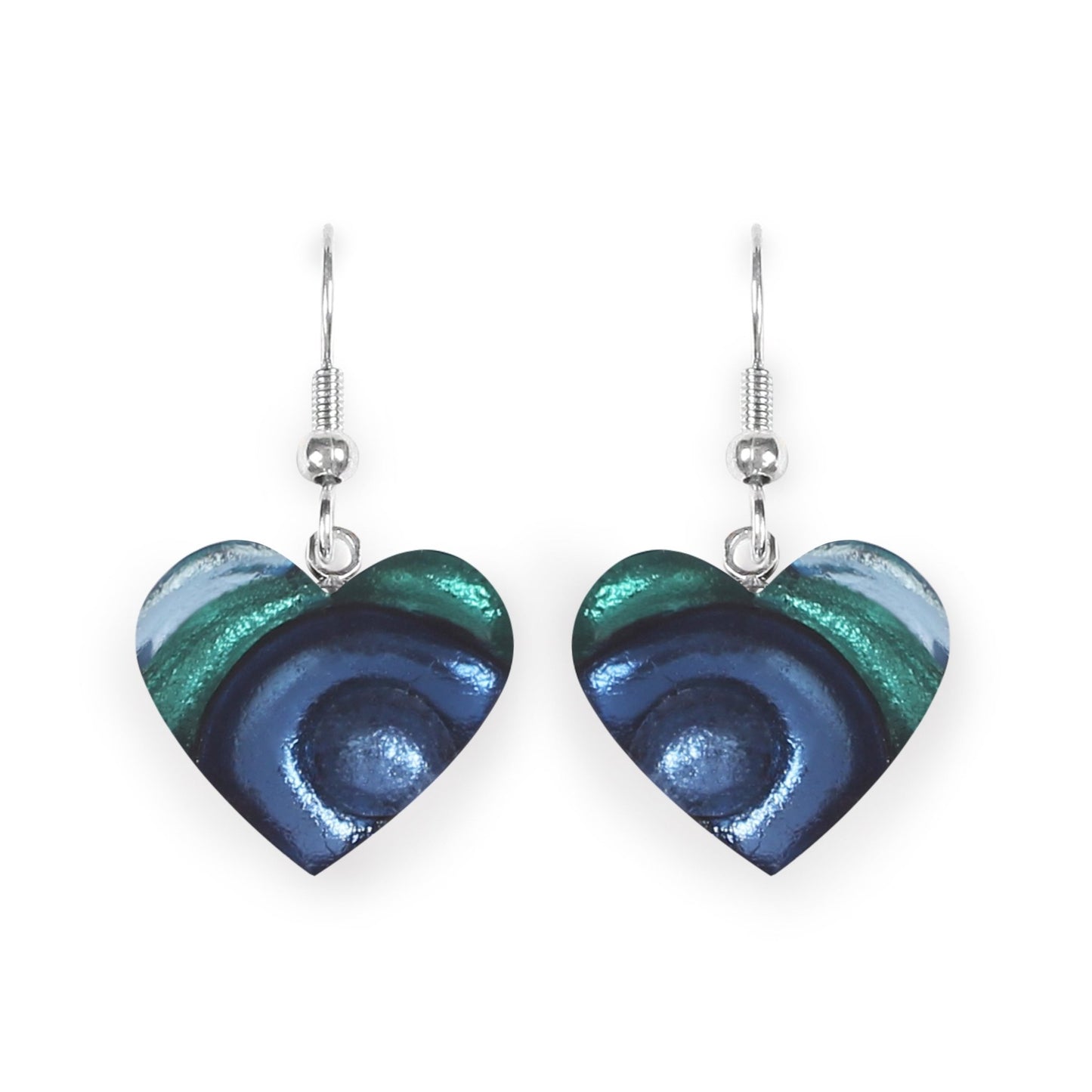 Pacific Heart Swirl Shiny Fish Hook Earrings | The Jewellery Stop