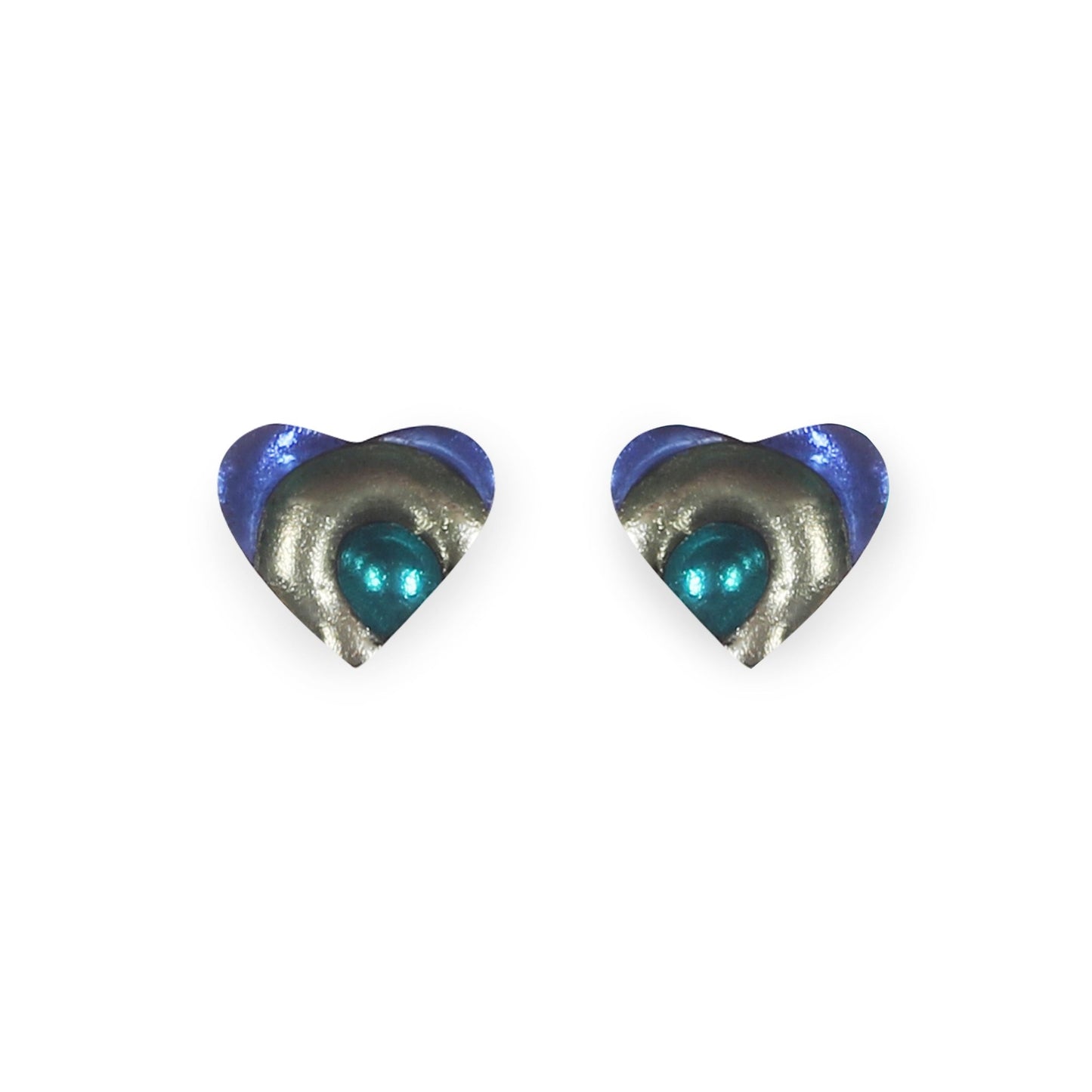 Everglade Heart Swirl Shiny Stud Earrings | The Jewellery Stop
