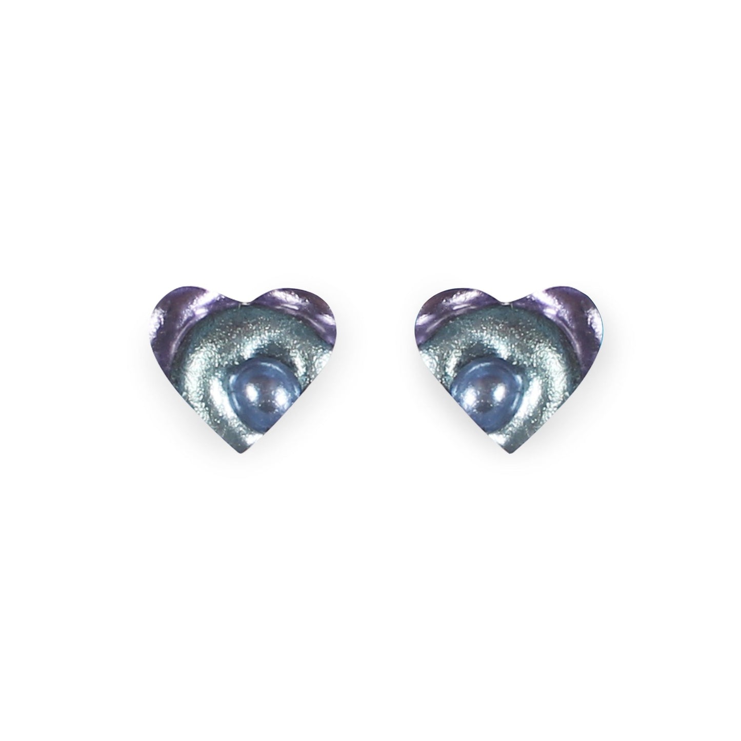 Lupin Heart Swirl Shiny Stud Earrings | The Jewellery Stop