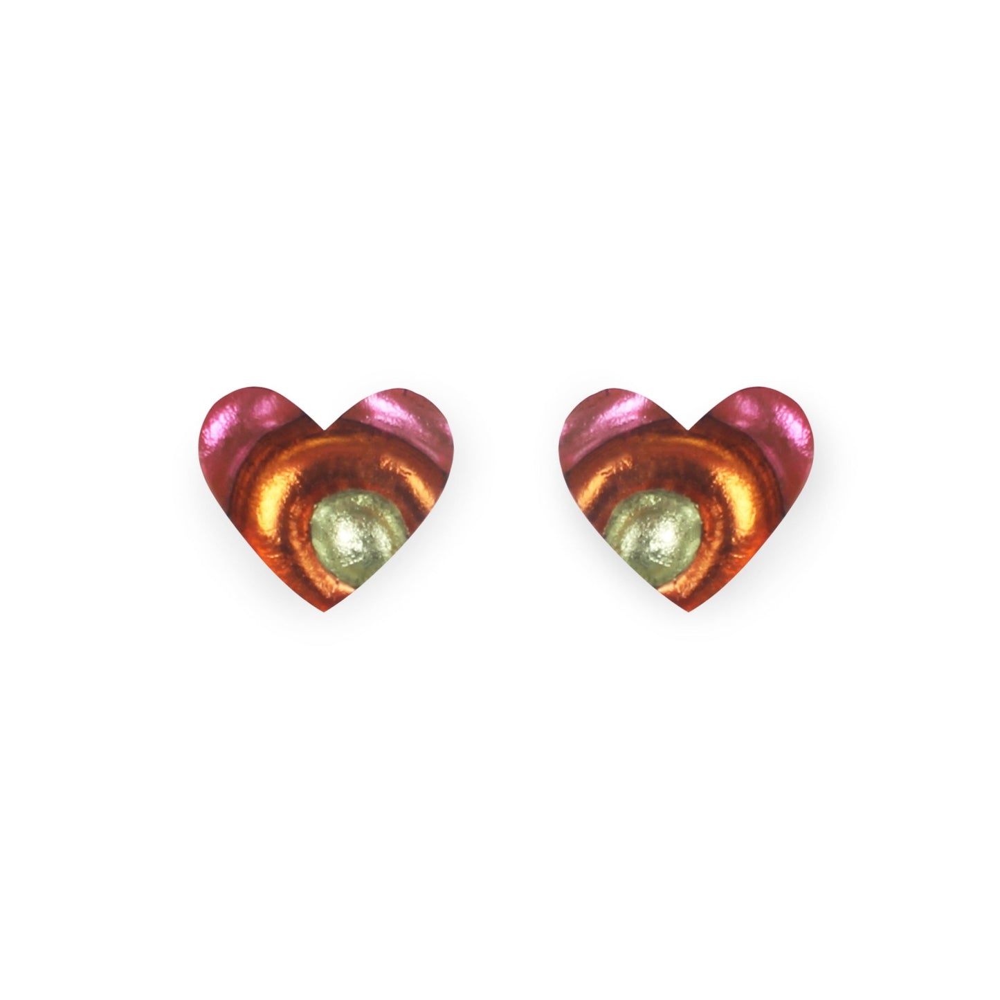Sherbet Heart Swirl Shiny Stud Earrings | The Jewellery Stop
