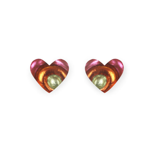 Sherbet Heart Swirl Shiny Stud Earrings | The Jewellery Stop