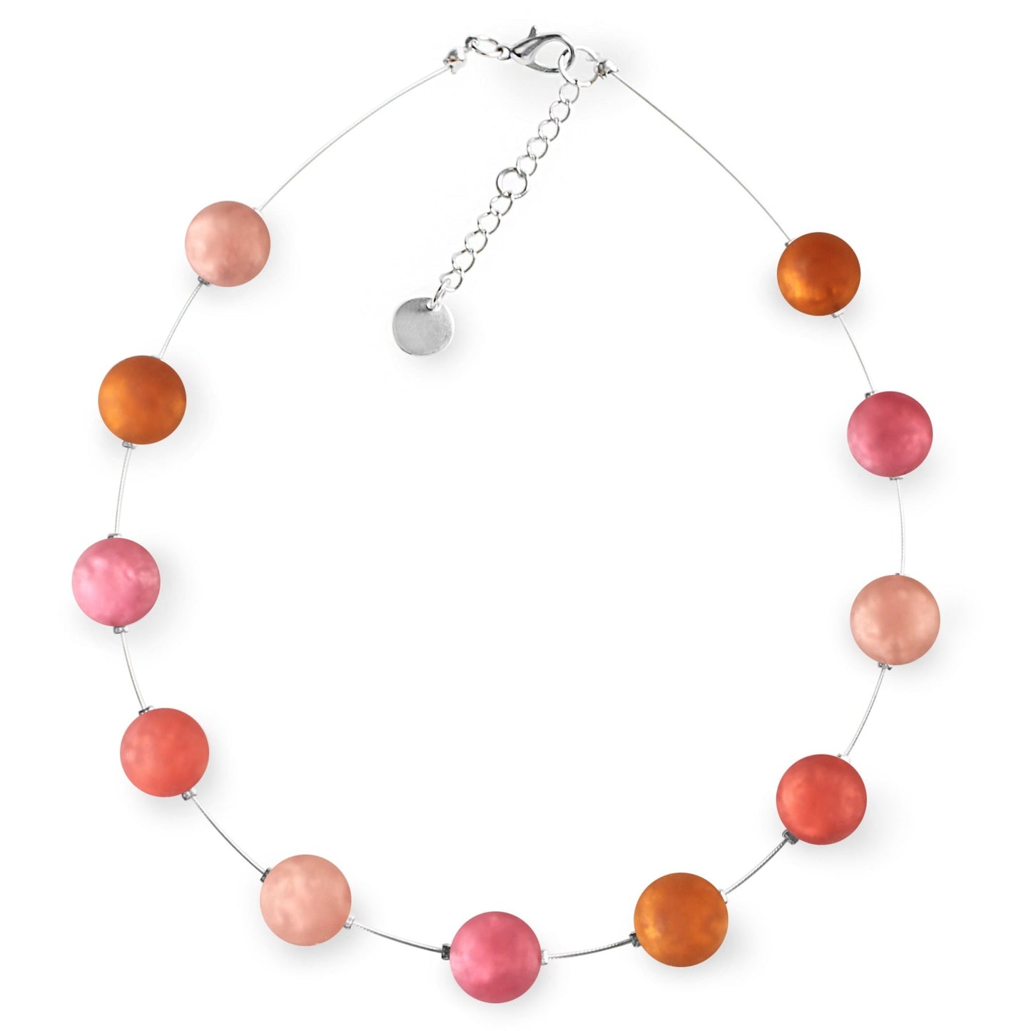 Coral Cabouchon Matte Necklace | The Jewellery Stop