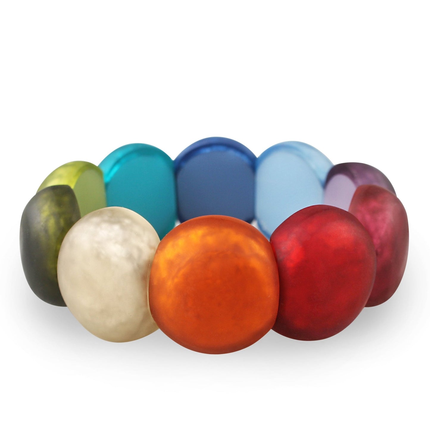 Rainbow Cabouchon Matte Bangle | The Jewellery Stop