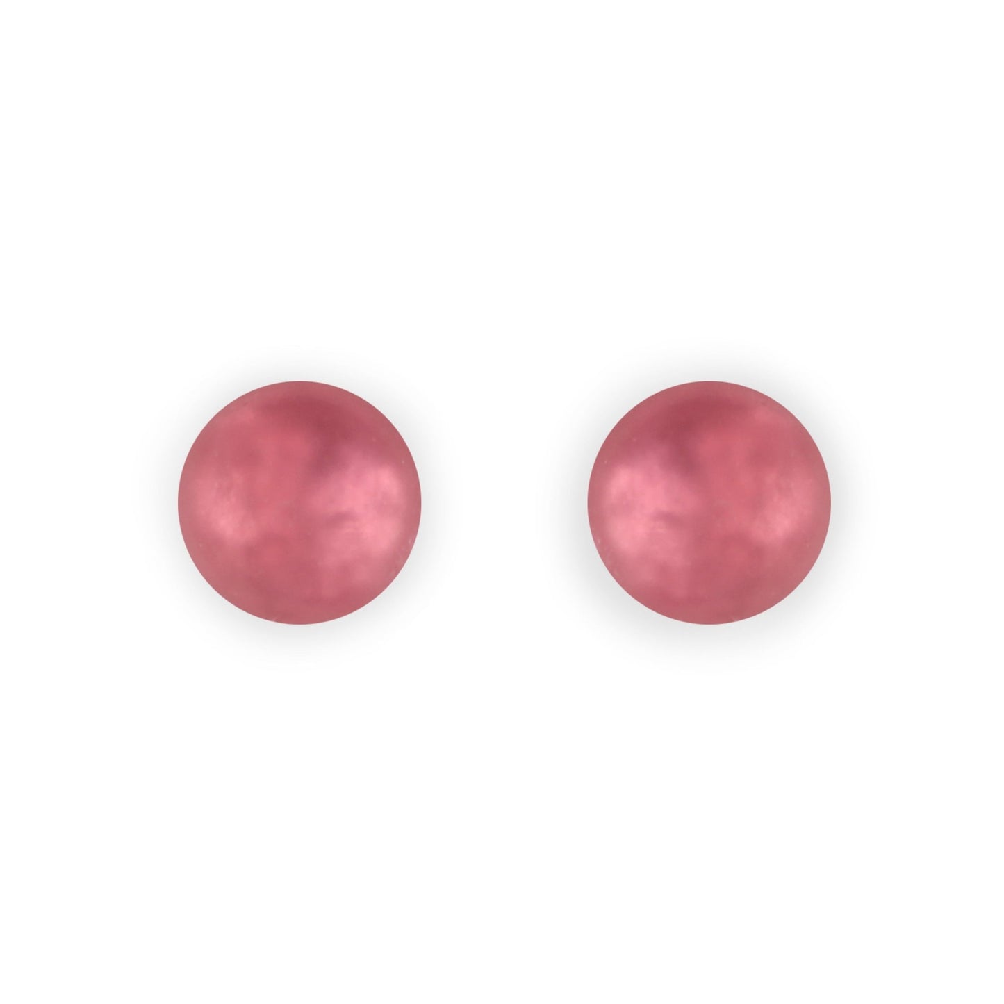 Coral Cabouchon Matte Medium Stud Earrings | The Jewellery Stop