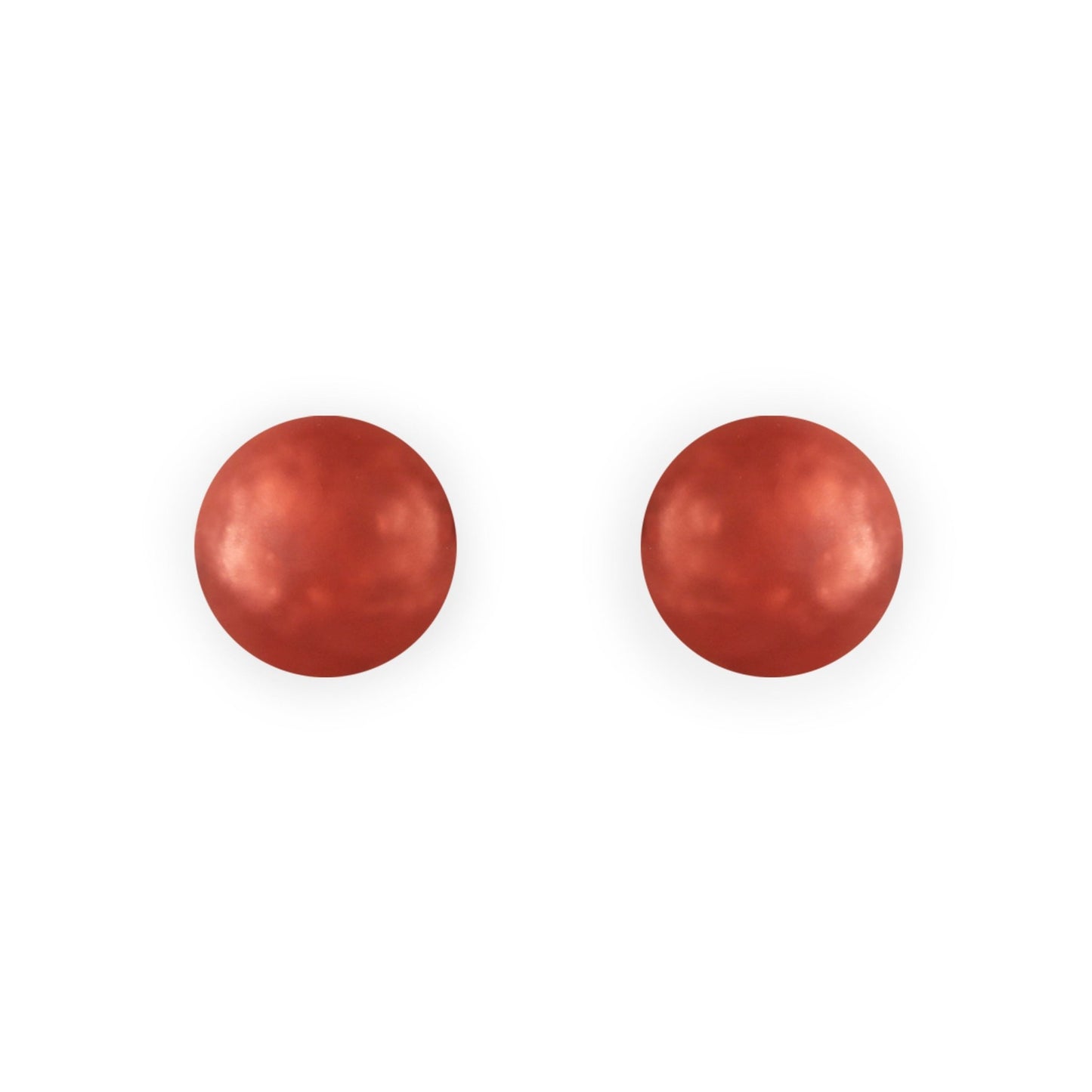 Peach Cabouchon Matte Medium Stud Earrings | The Jewellery Stop