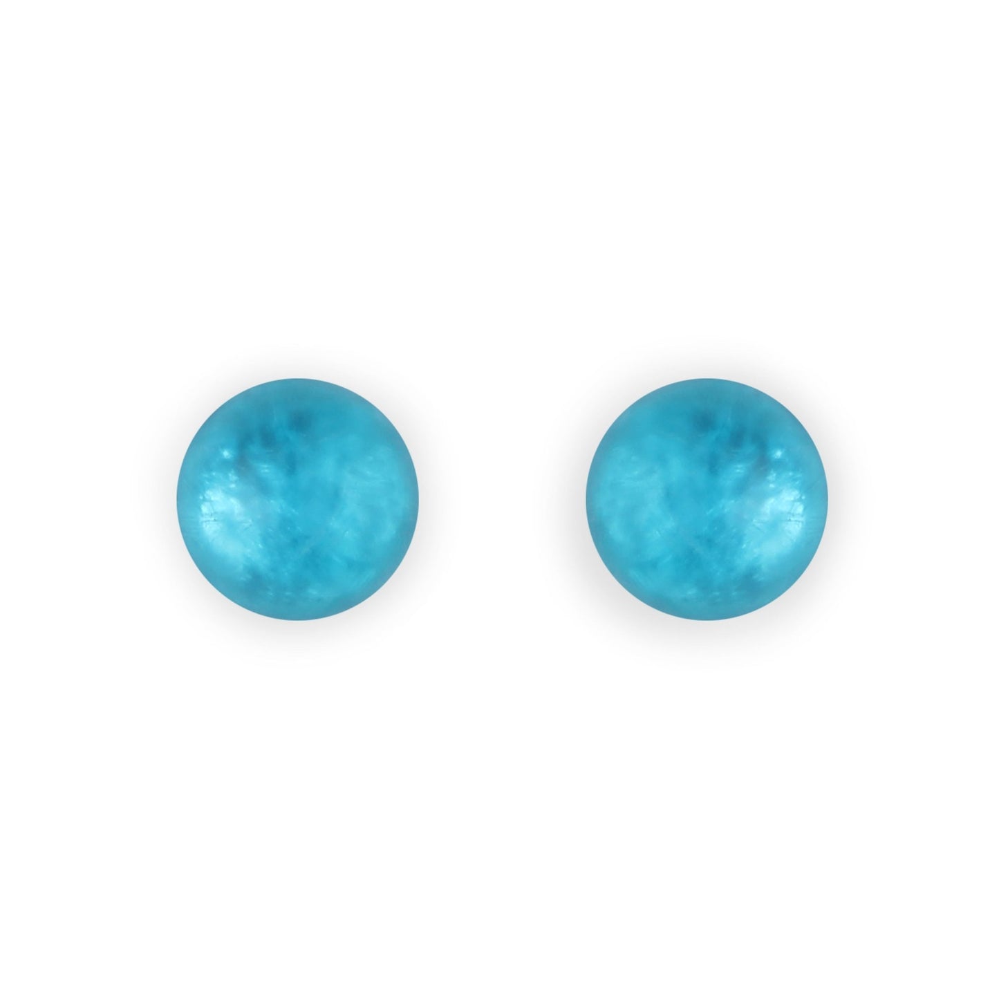 Turquoise Cabouchon Matte Medium Stud Earrings | The Jewellery Stop