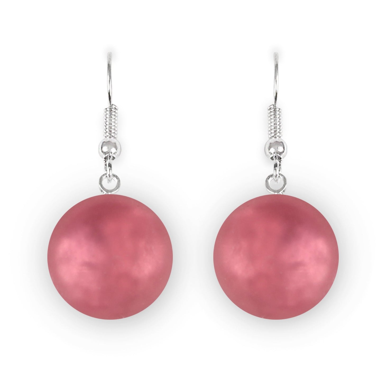 Coral Cabouchon Matte Fish Hook Earrings | The Jewellery Stop