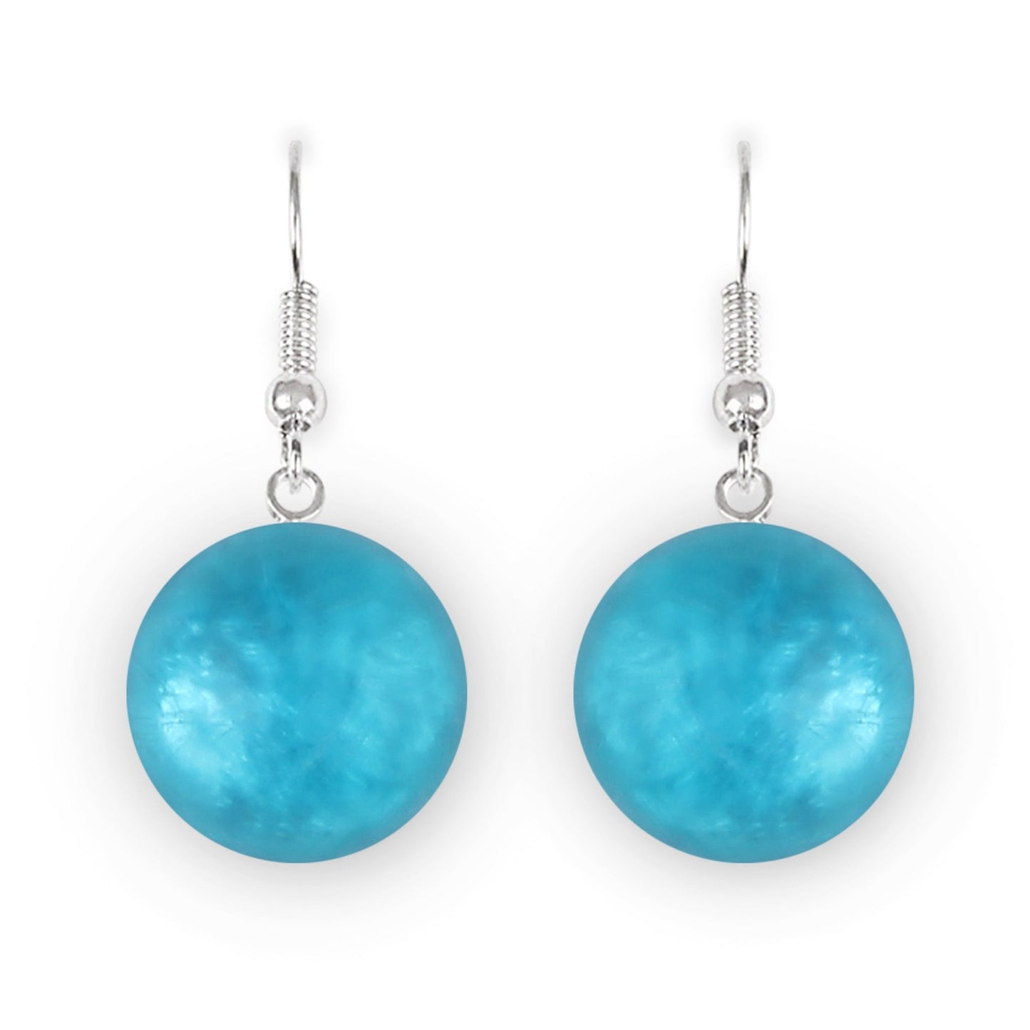 Turquoise Cabouchon Matte Fish Hook Earrings | The Jewellery Stop