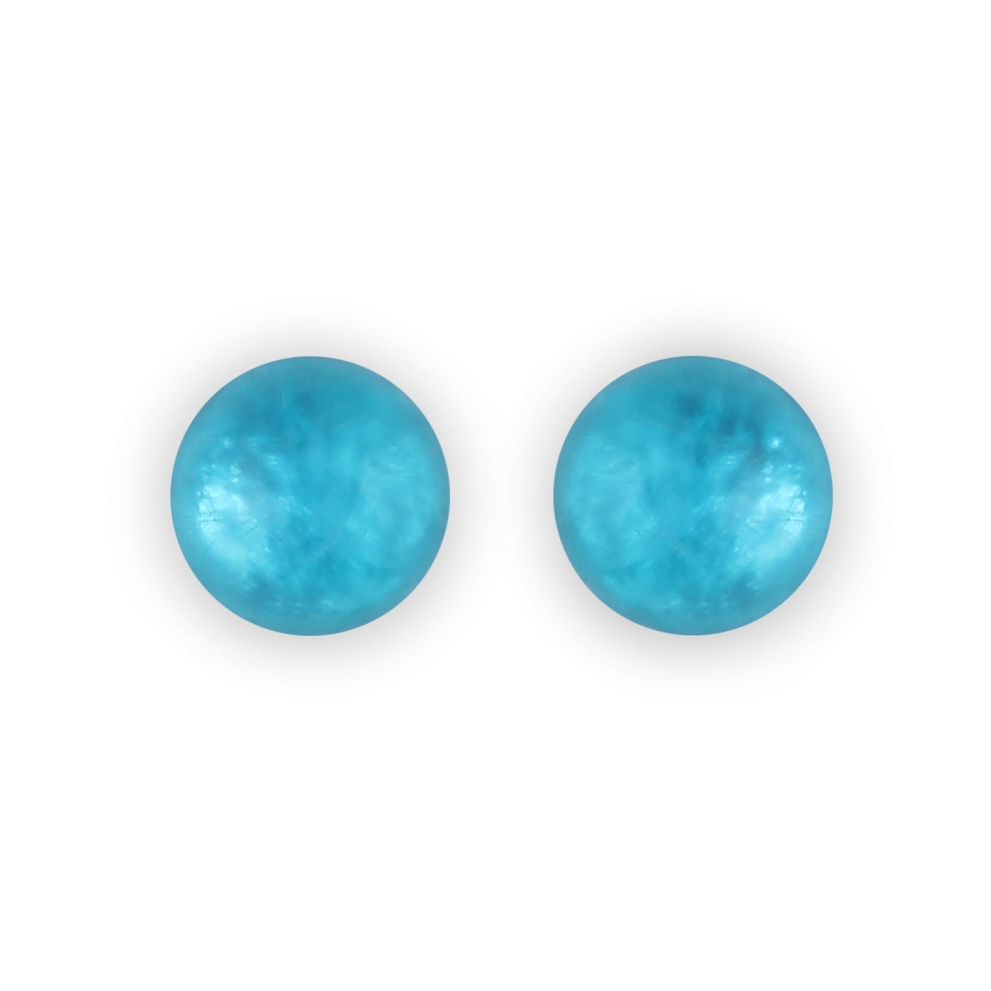 Turquoise Cabouchon Matte Large Stud Earrings | The Jewellery Stop