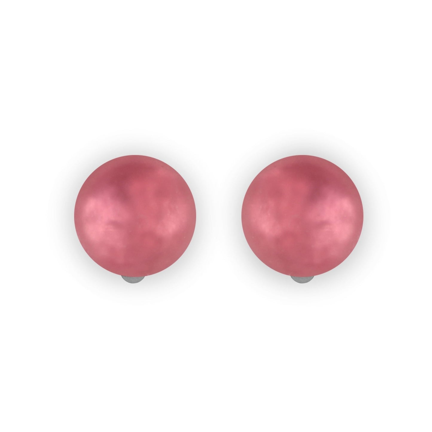 Coral Cabouchon Matte Clip Earrings | The Jewellery Stop