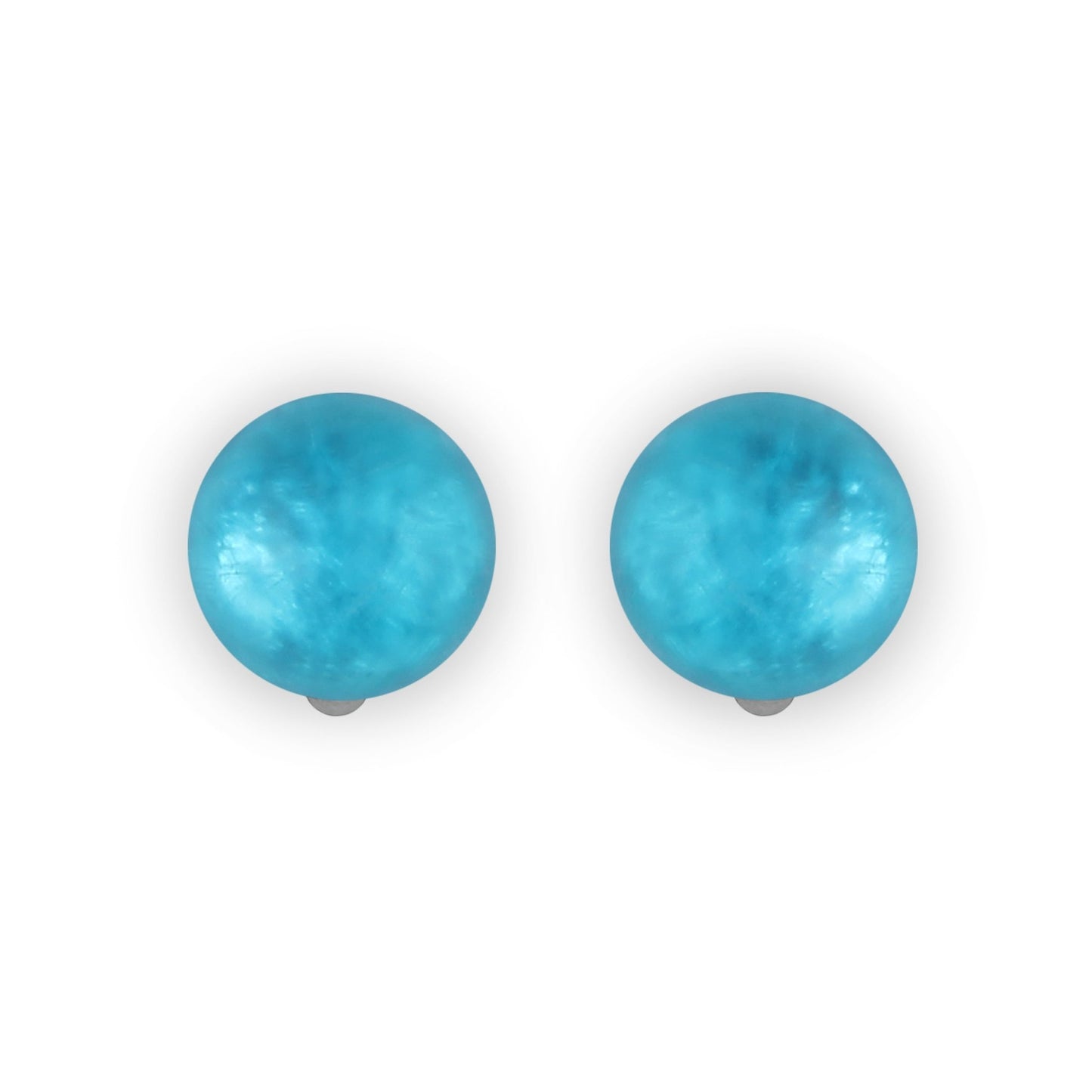 Turquoise Cabouchon Matte Clip Earrings | The Jewellery Stop