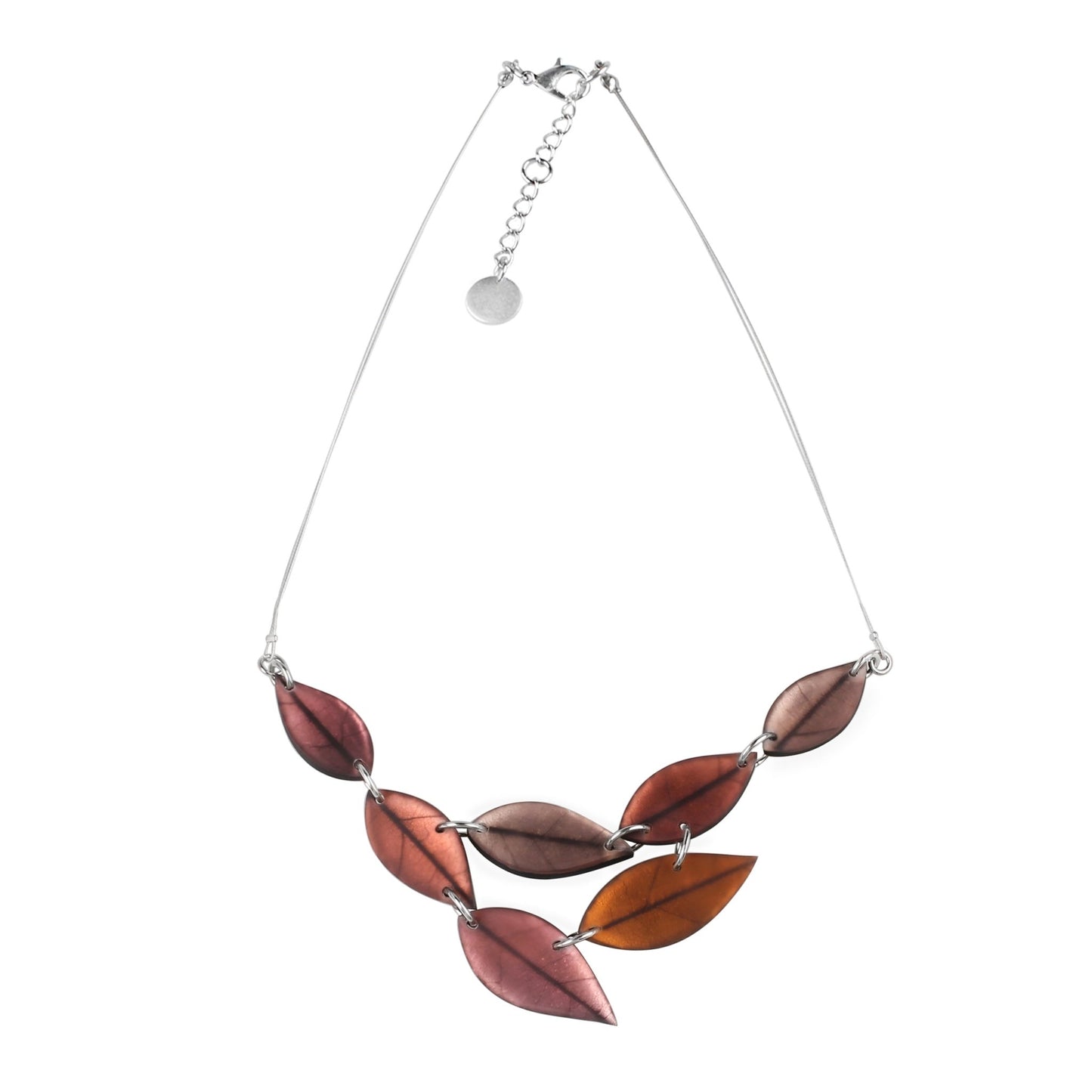 Coral Skeletal Leaf Matte Necklace | The Jewellery Stop