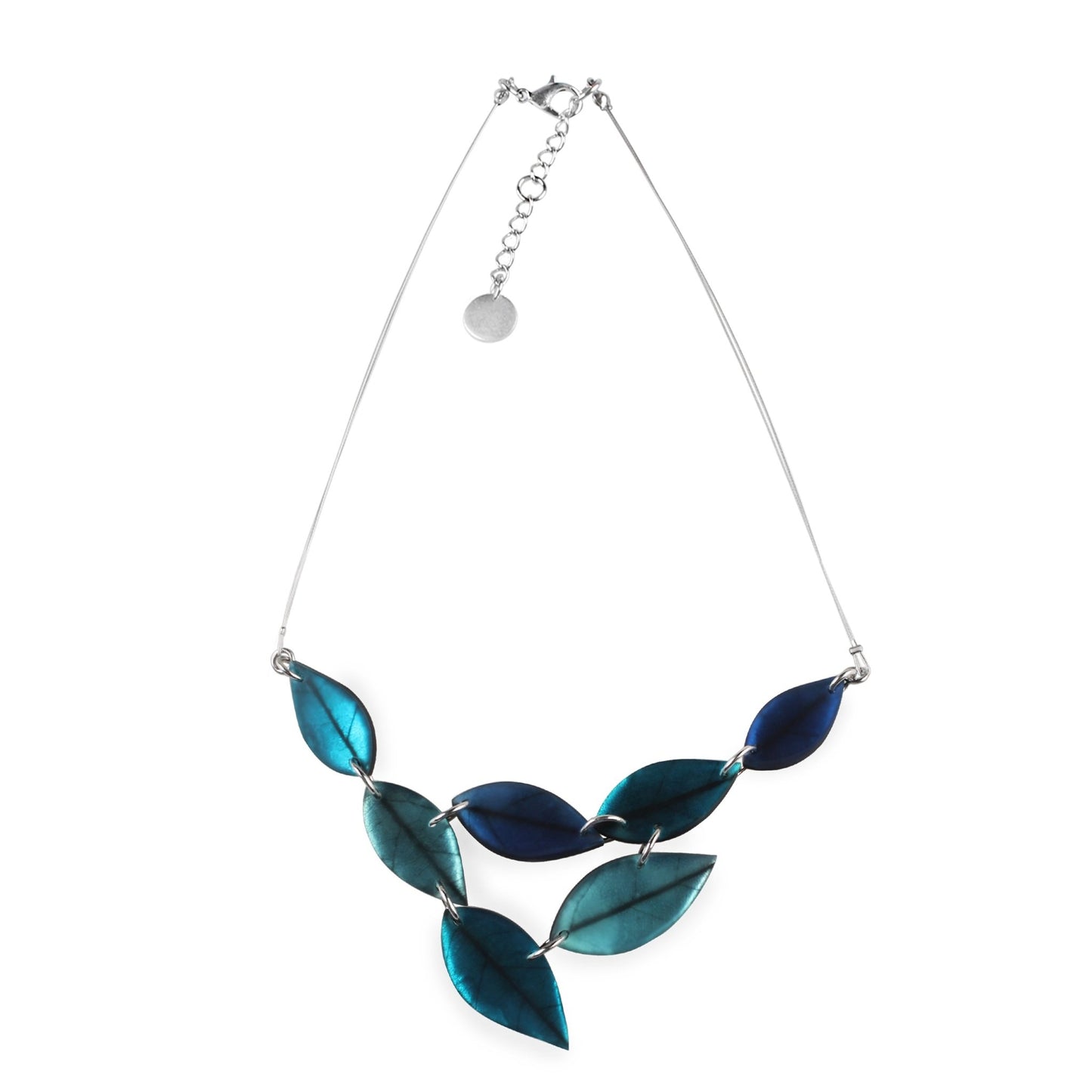 Turquoise Skeletal Leaf Matte Necklace | The Jewellery Stop