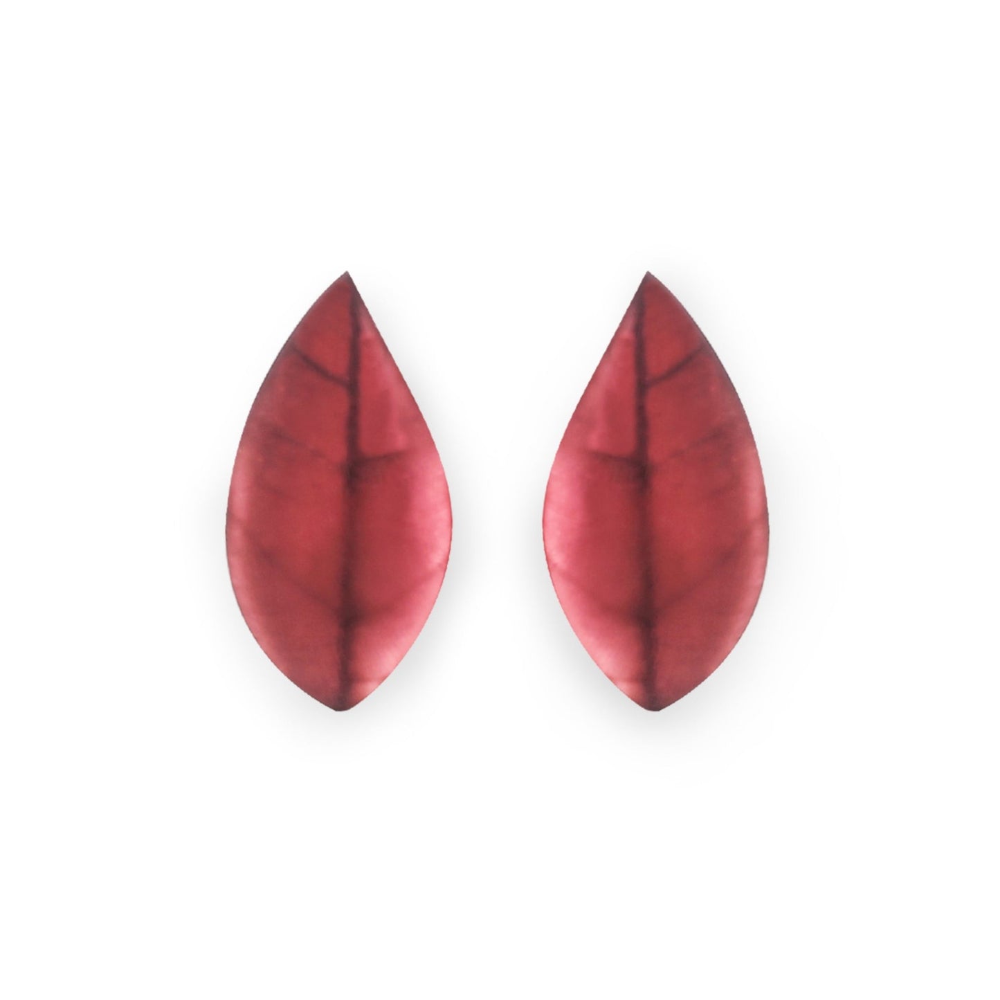 Coral Skeletal Leaf Matte Clip Earrings | The Jewellery Stop