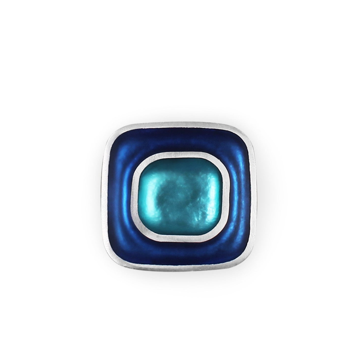 Turquoise Retro Squares Matte Brooch | The Jewellery Stop