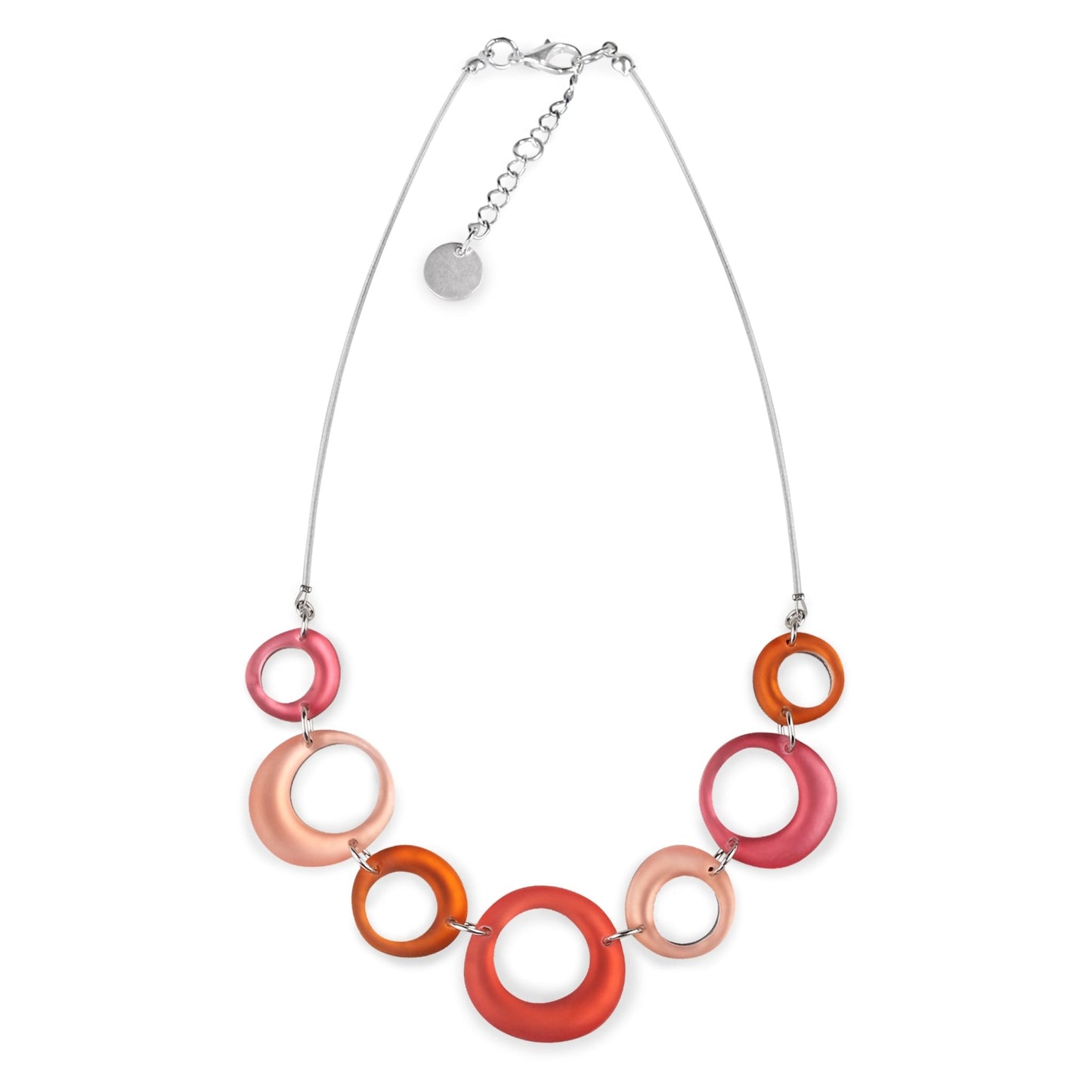 Coral Hollow Circles Large Matte Necklace | The Jewellery Stop