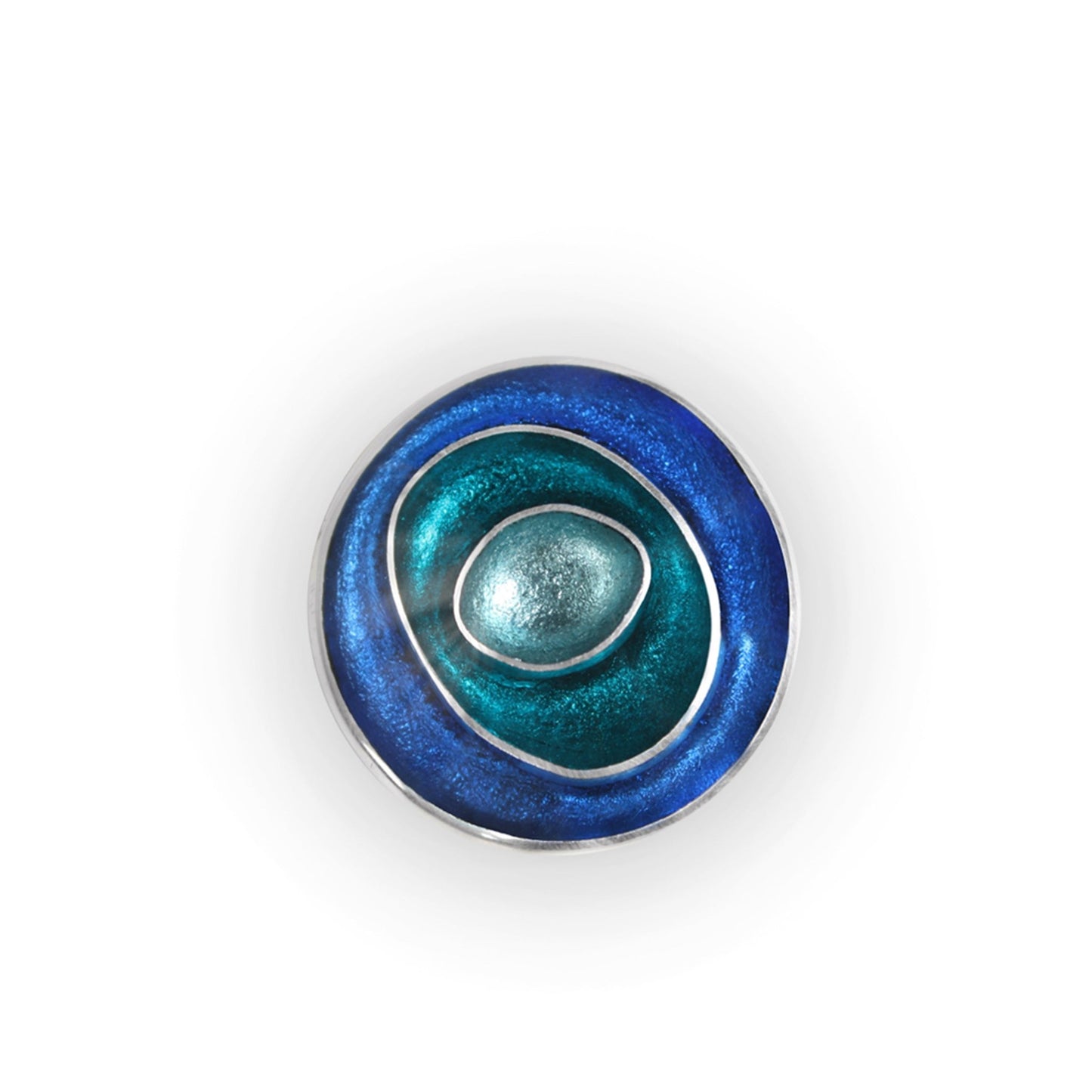Teal Organic Circles Shiny Brooch | The Jewellery Stop