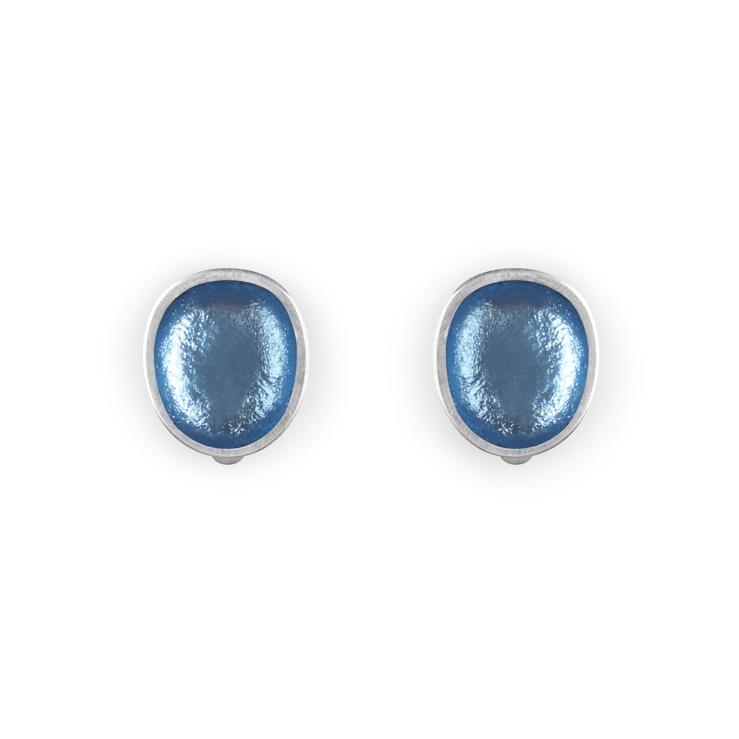 Ice Pewter Pebble Shiny Clip Earrings | The Jewellery Stop