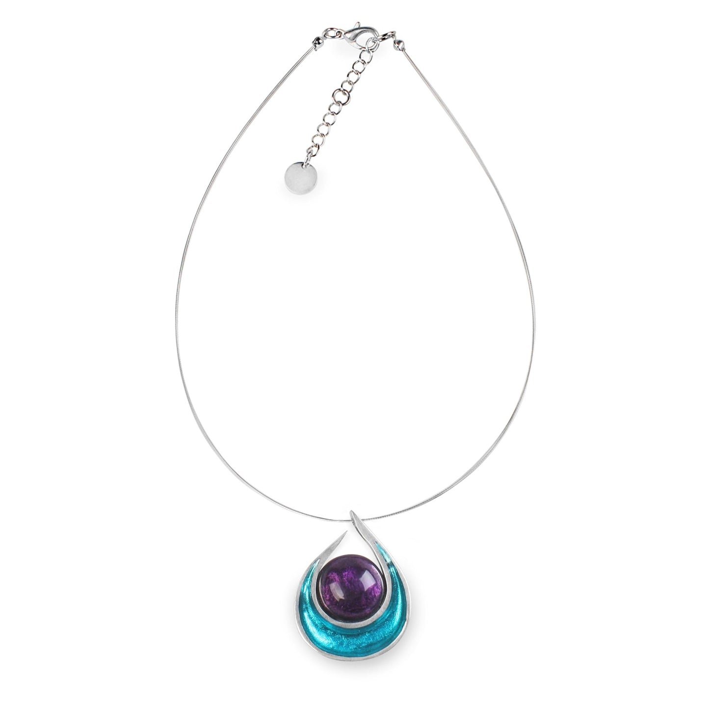 Peacock Raindrop Shiny Pendant | The Jewellery Stop