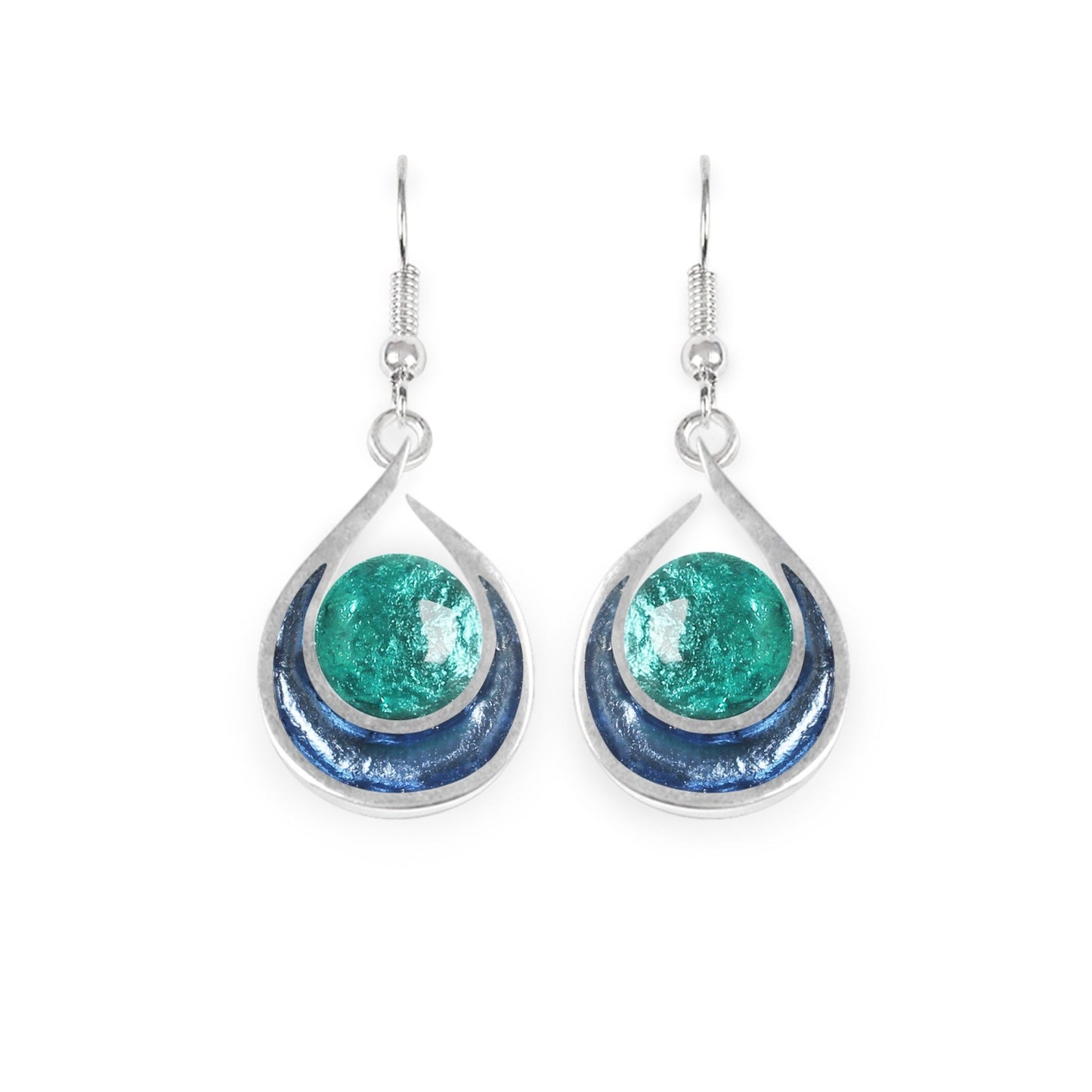 Pacific Raindrop Shiny Fish Hook Earrings | The Jewellery Stop