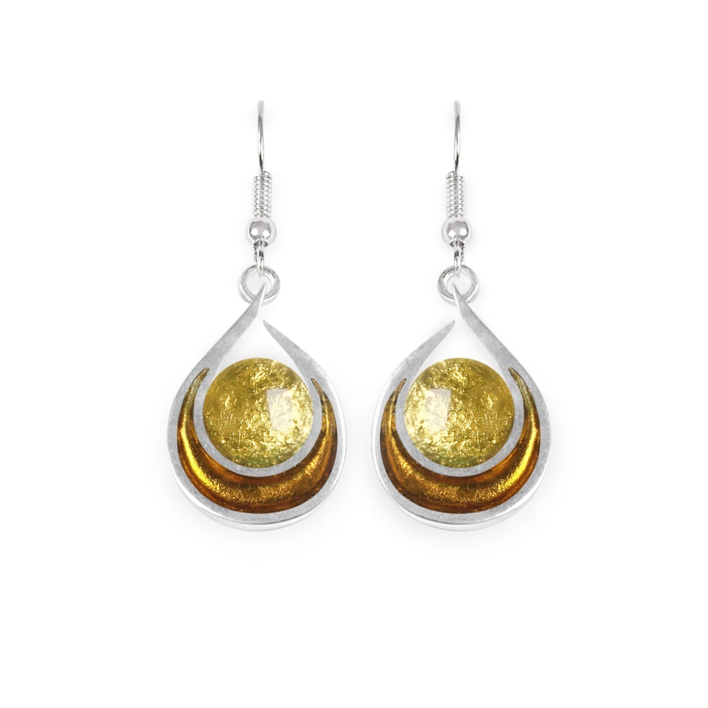 Palomino Raindrop Shiny Fish Hook Earrings | The Jewellery Stop