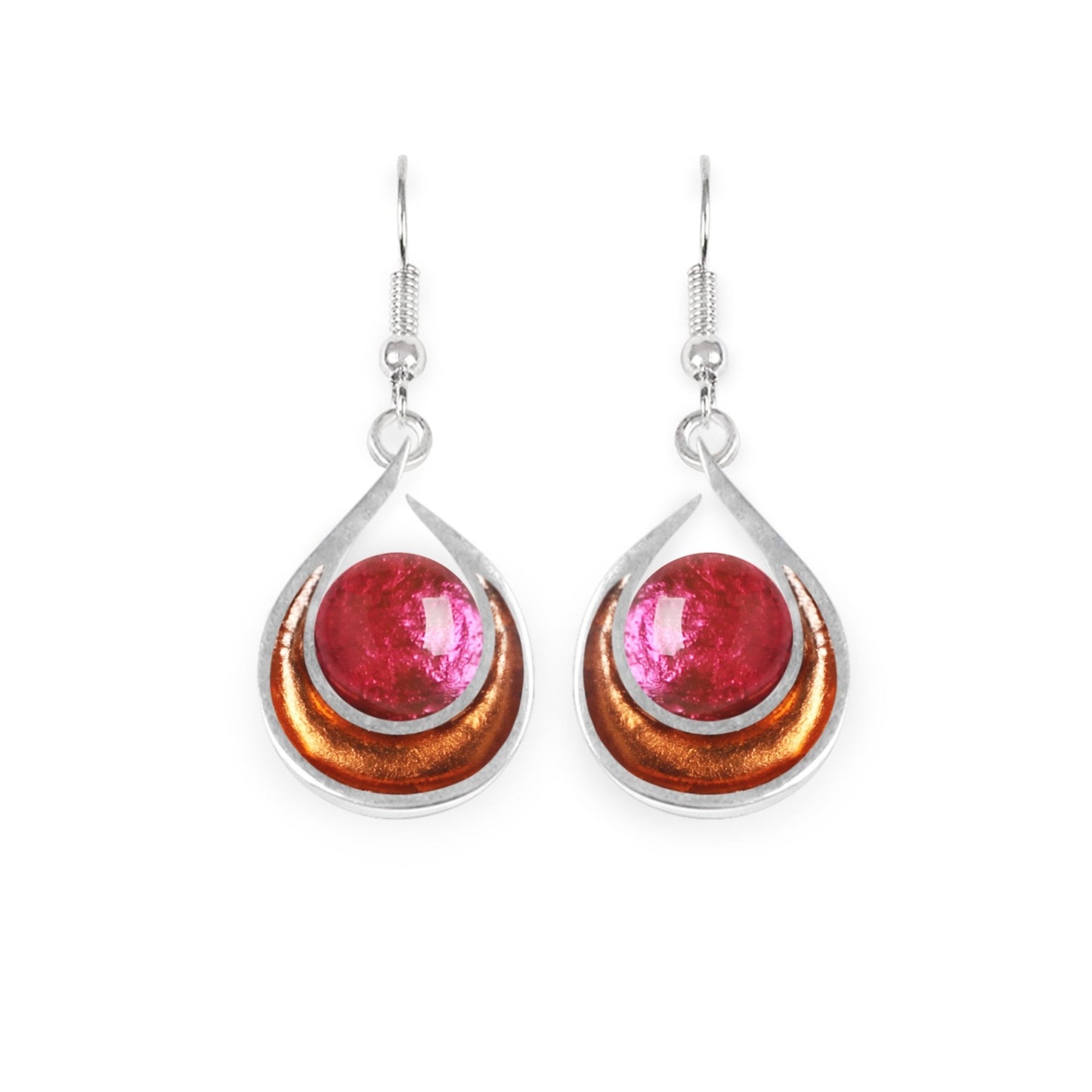 Sherbet Raindrop Shiny Fish Hook Earrings | The Jewellery Stop