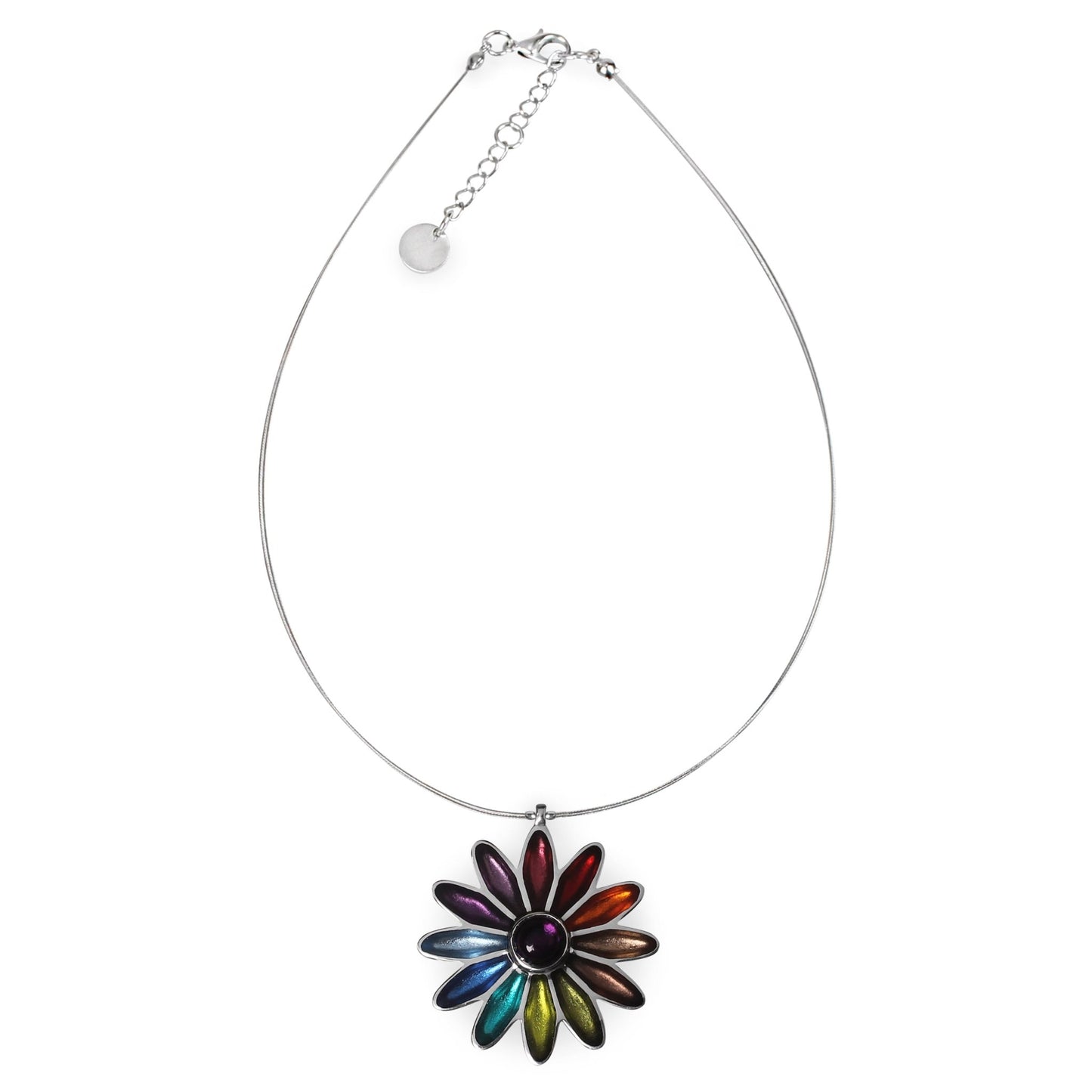 Rainbow Daisy Shiny Pendant | The Jewellery Stop