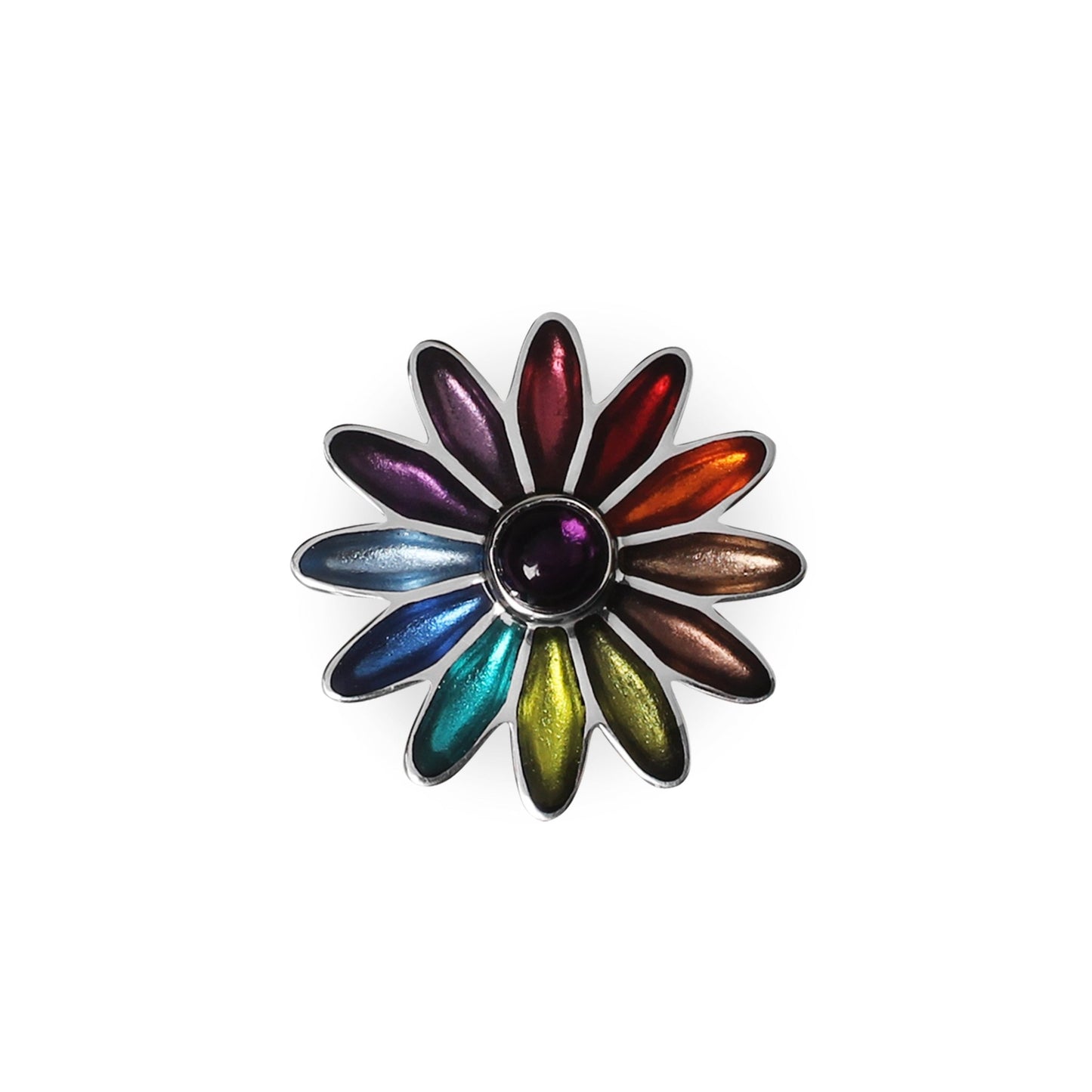 Rainbow Daisy Shiny Brooch | The Jewellery Stop
