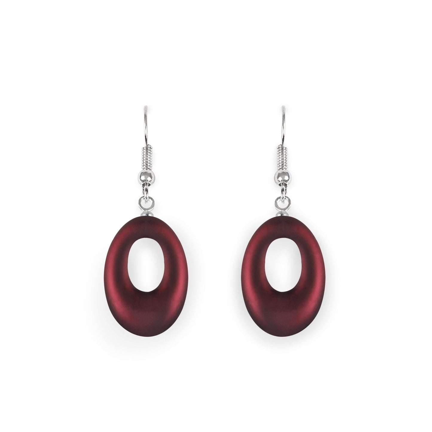 Cassis Hollow Nuggets Matte Fish Hook Earrings | The Jewellery Stop