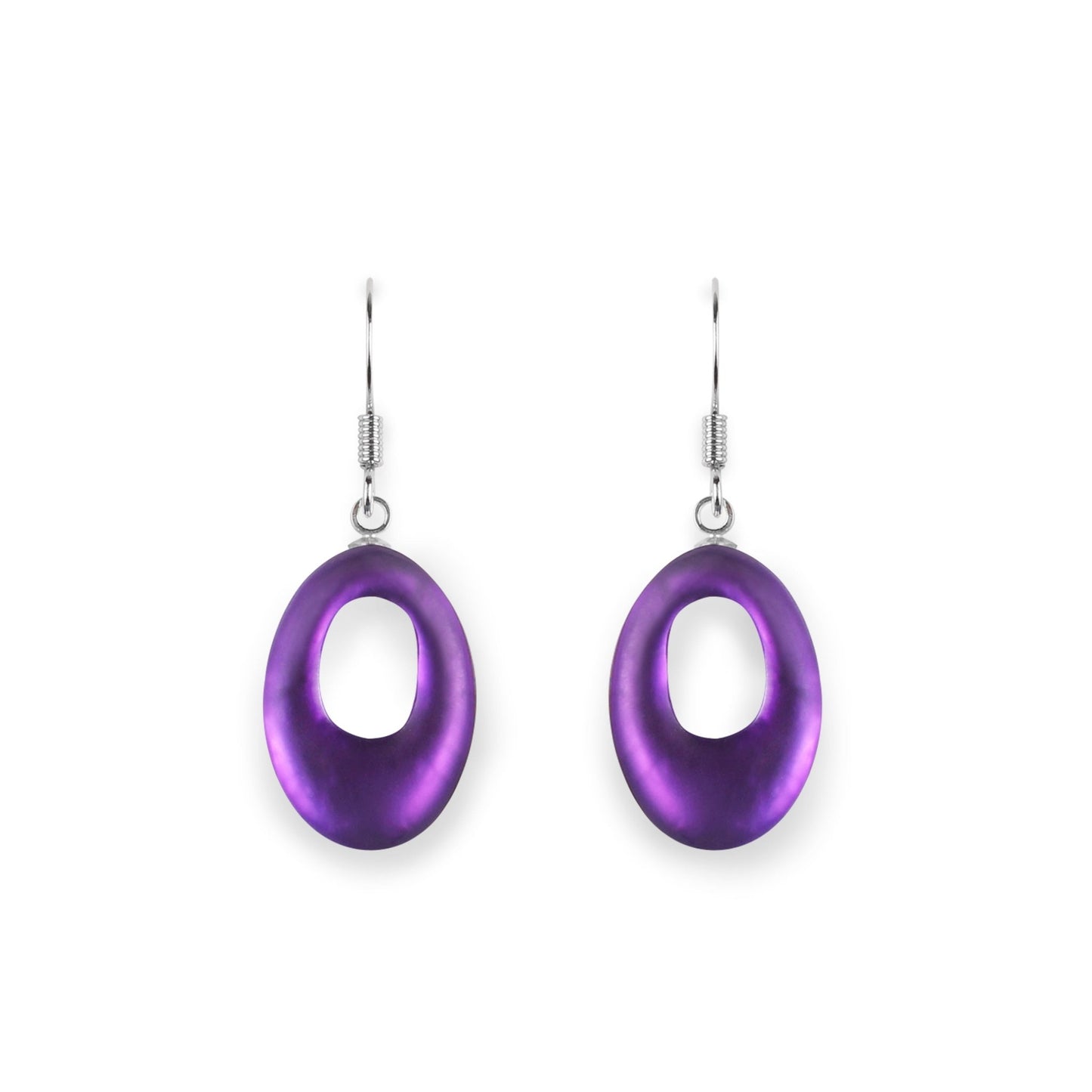 Peacock Hollow Nuggets Matte Fish Hook Earrings | The Jewellery Stop