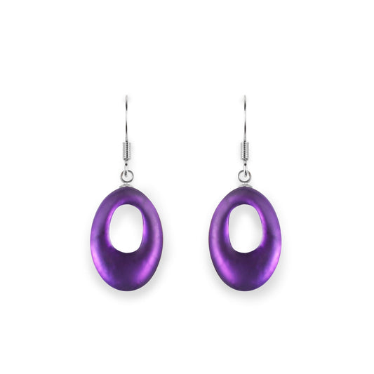 Peacock Hollow Nuggets Matte Fish Hook Earrings | The Jewellery Stop