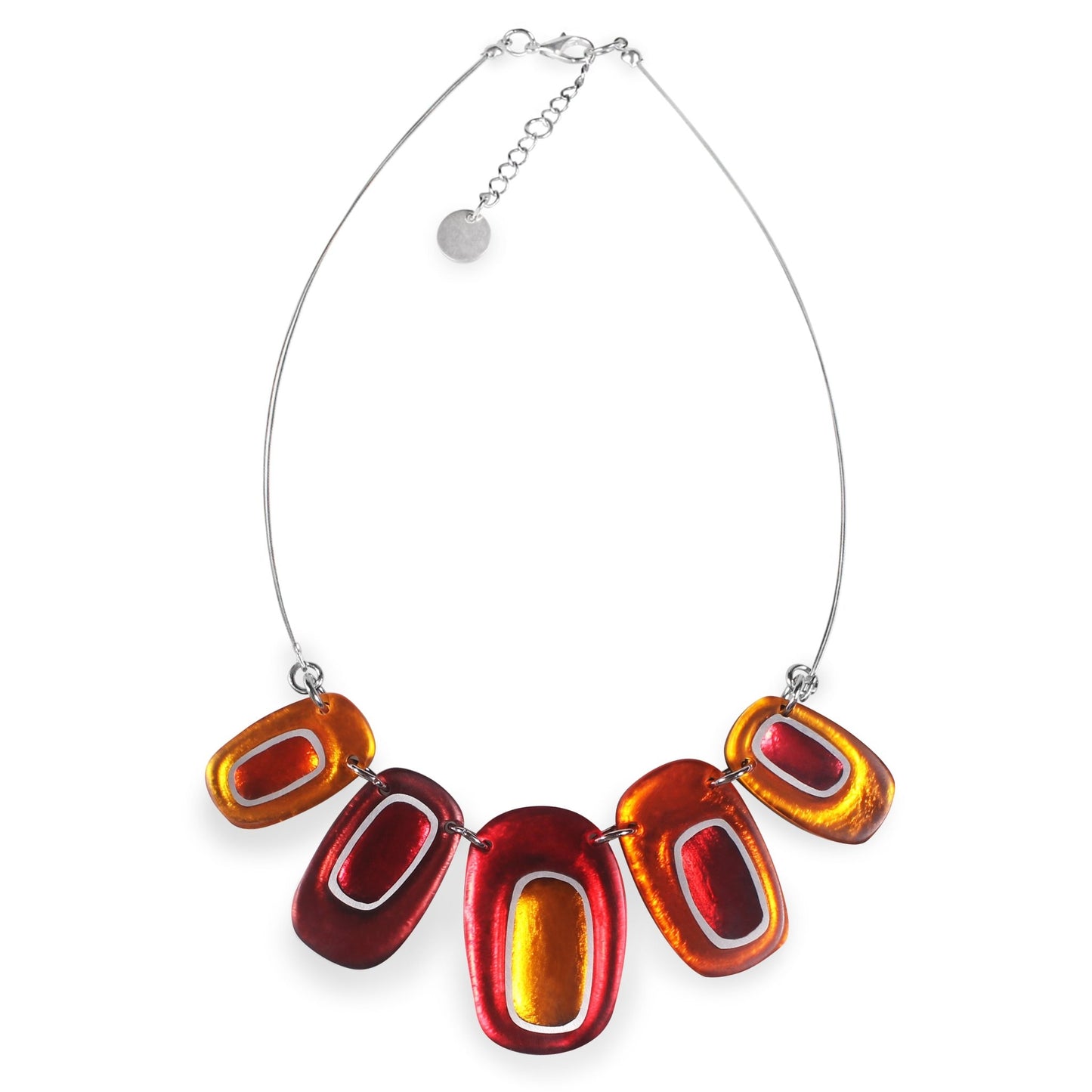 Sangria Retro Ovals Matte Necklace | The Jewellery Stop
