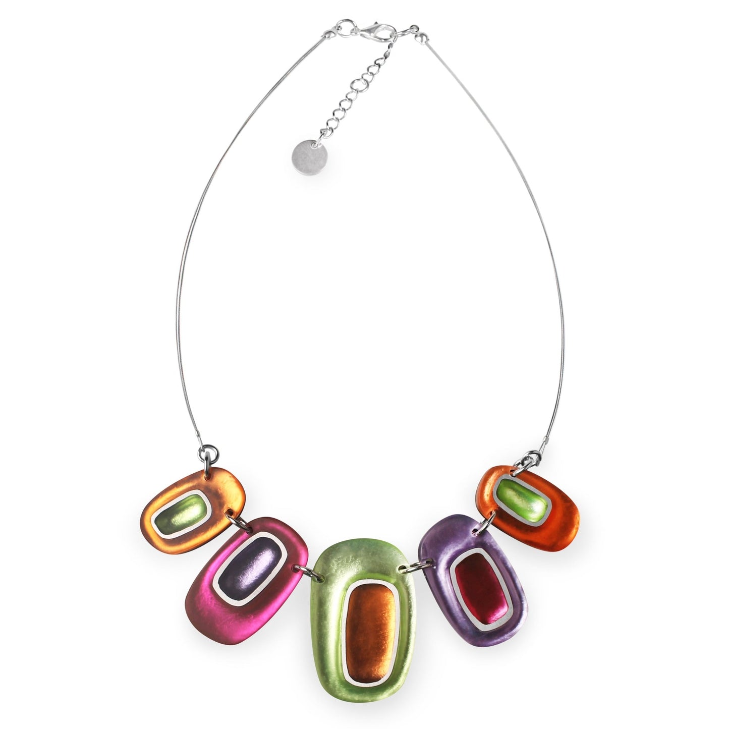 Sherbet Retro Ovals Matte Necklace | The Jewellery Stop