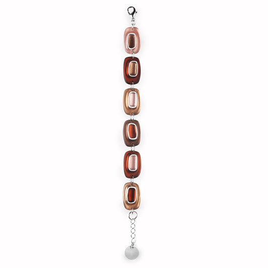 Nougat Retro Ovals Matte Bracelet | The Jewellery Stop