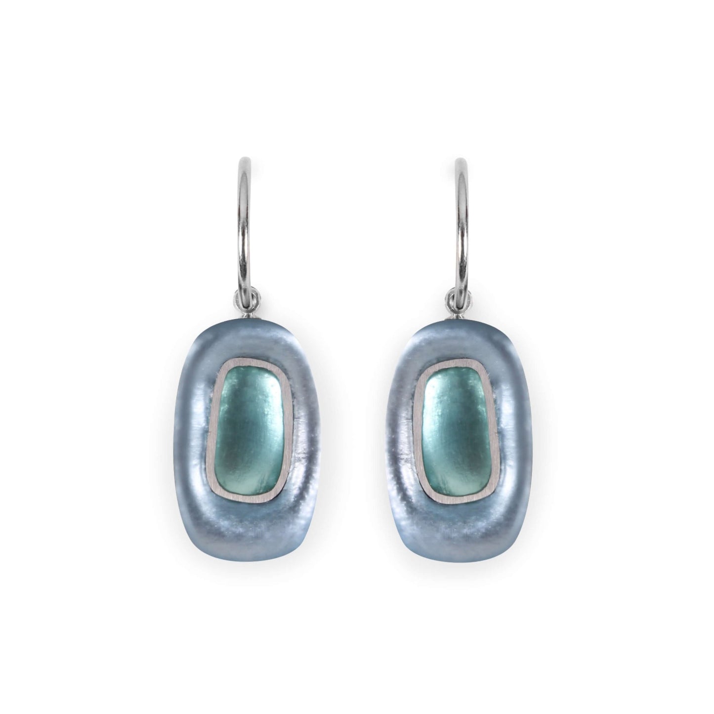 Arctic Retro Ovals Matte Creole Earrings | The Jewellery Stop